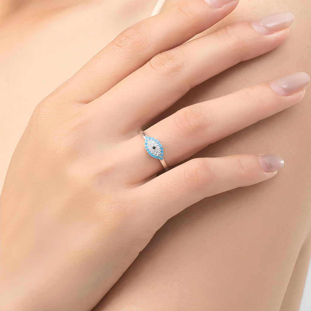 Sacred Evil Eye Turquoise Guardian Ring