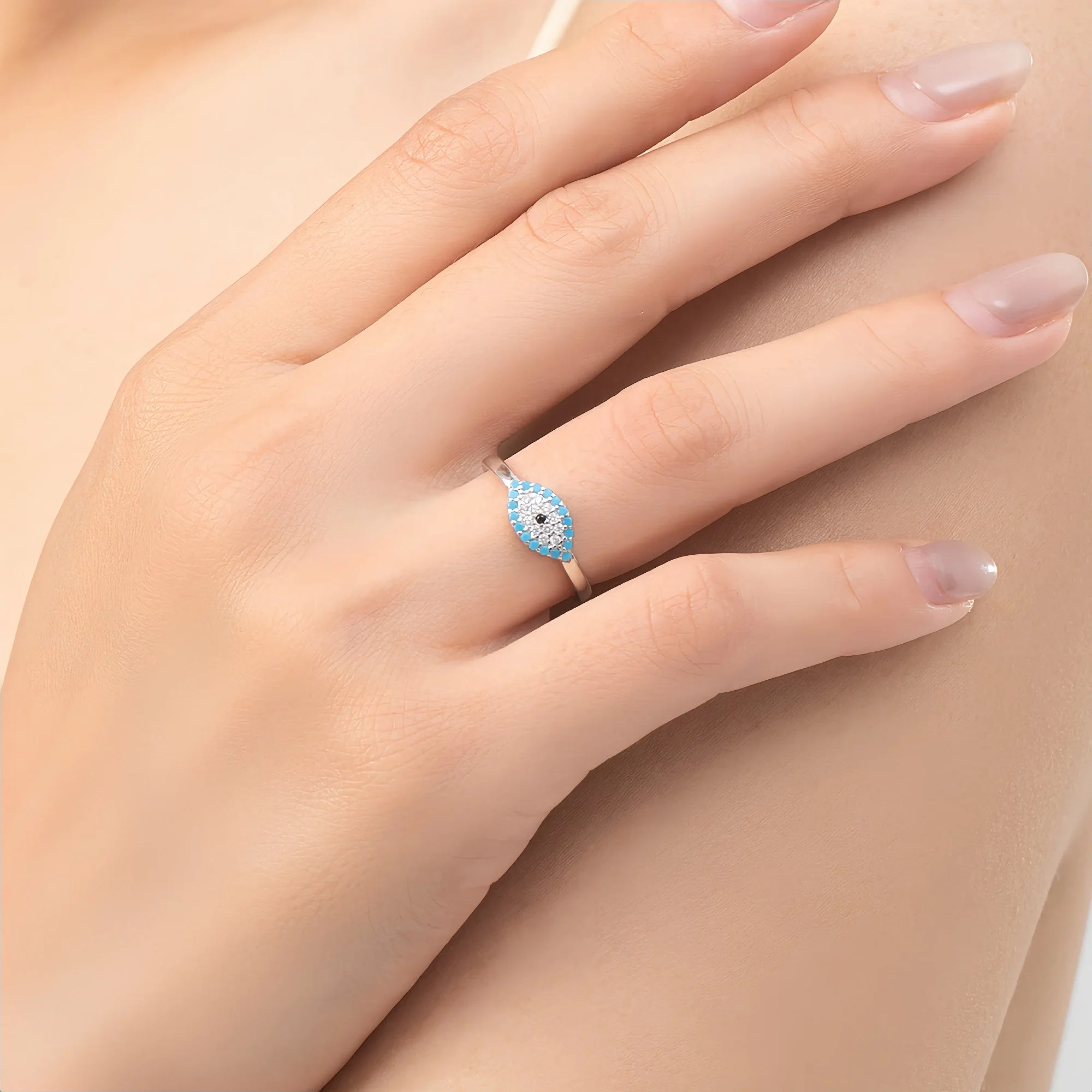 Sacred Evil Eye Turquoise Guardian Ring