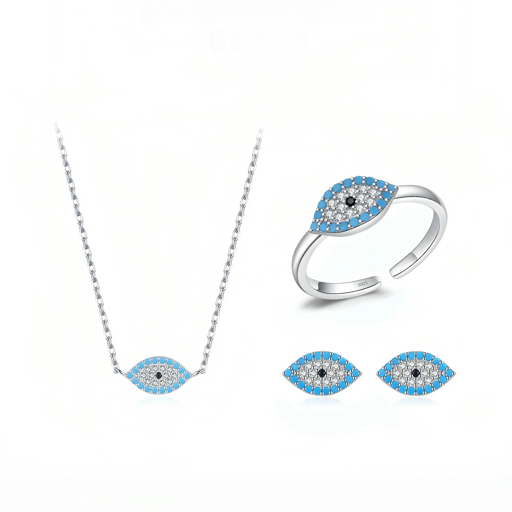 Sacred Evil Eye Turquoise Guardian Stud Earrings