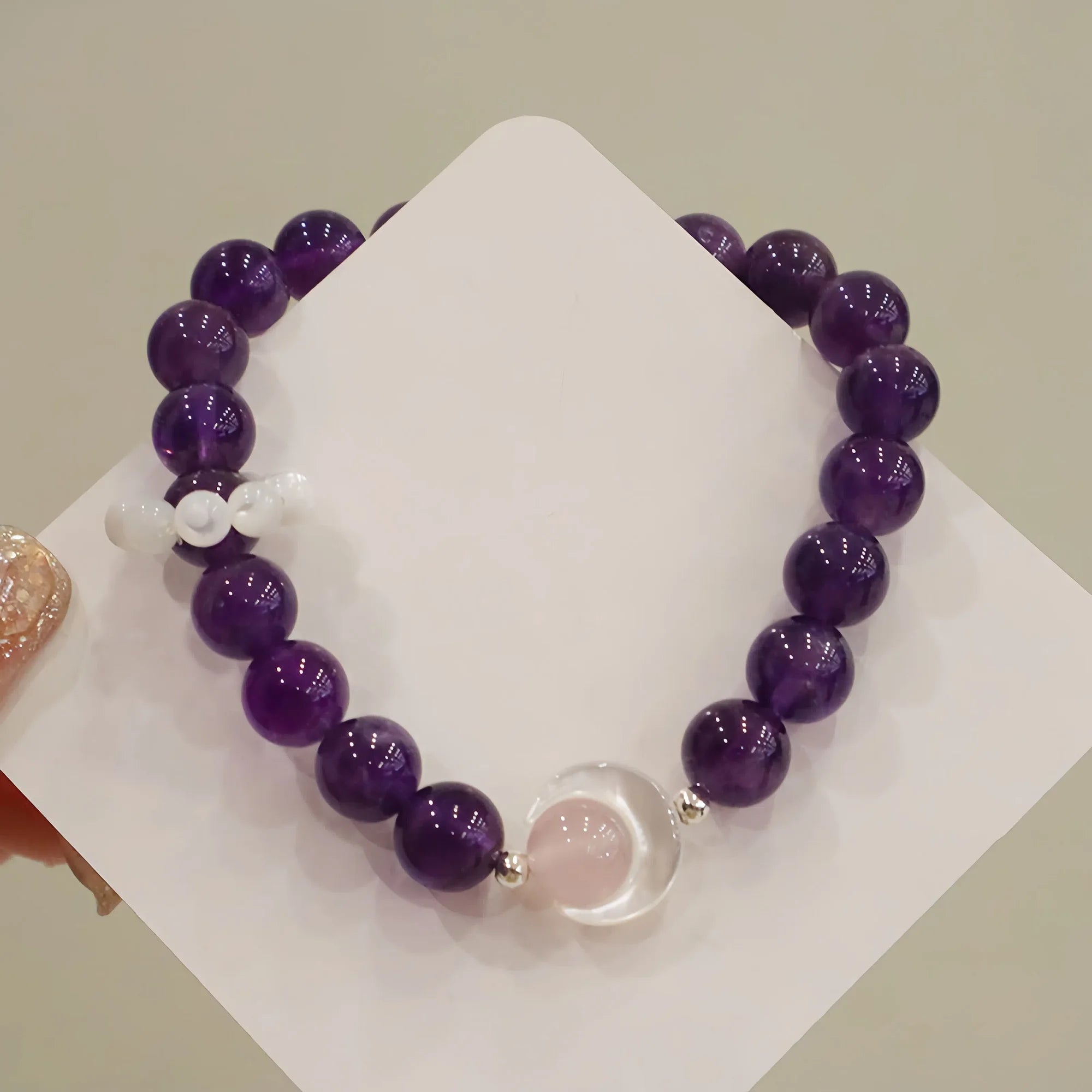 Midnight Amethyst & Moon Pearl Bracelet