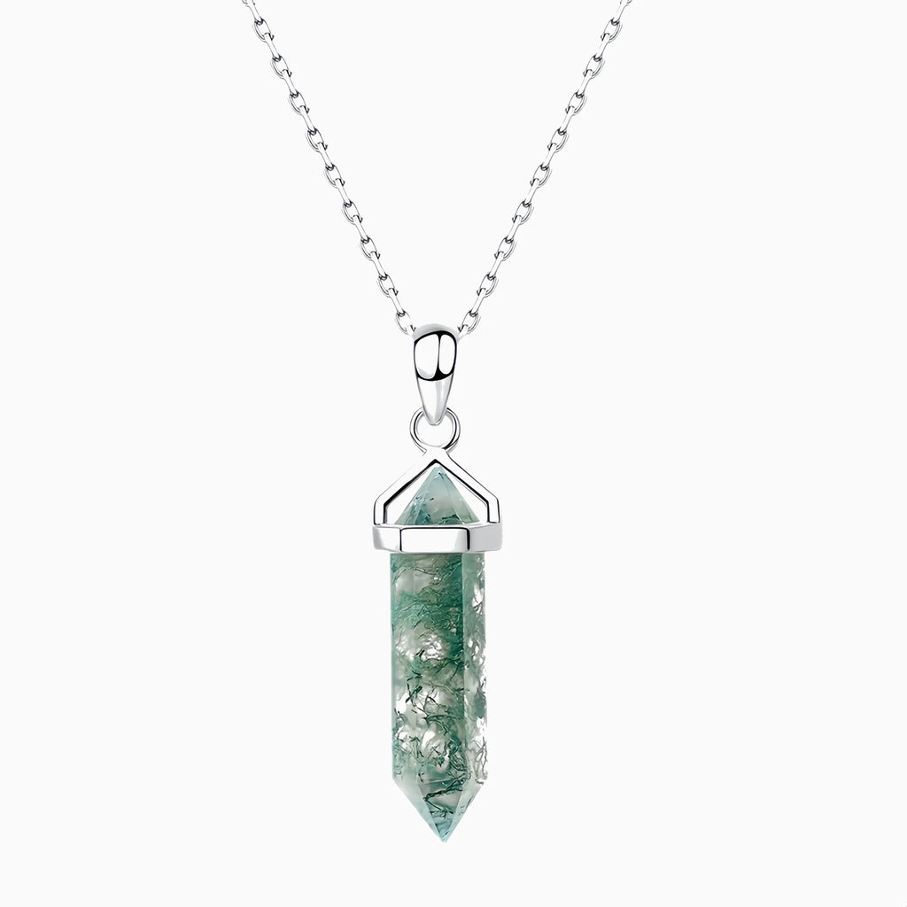 Moss Agate Hexagon Pendant