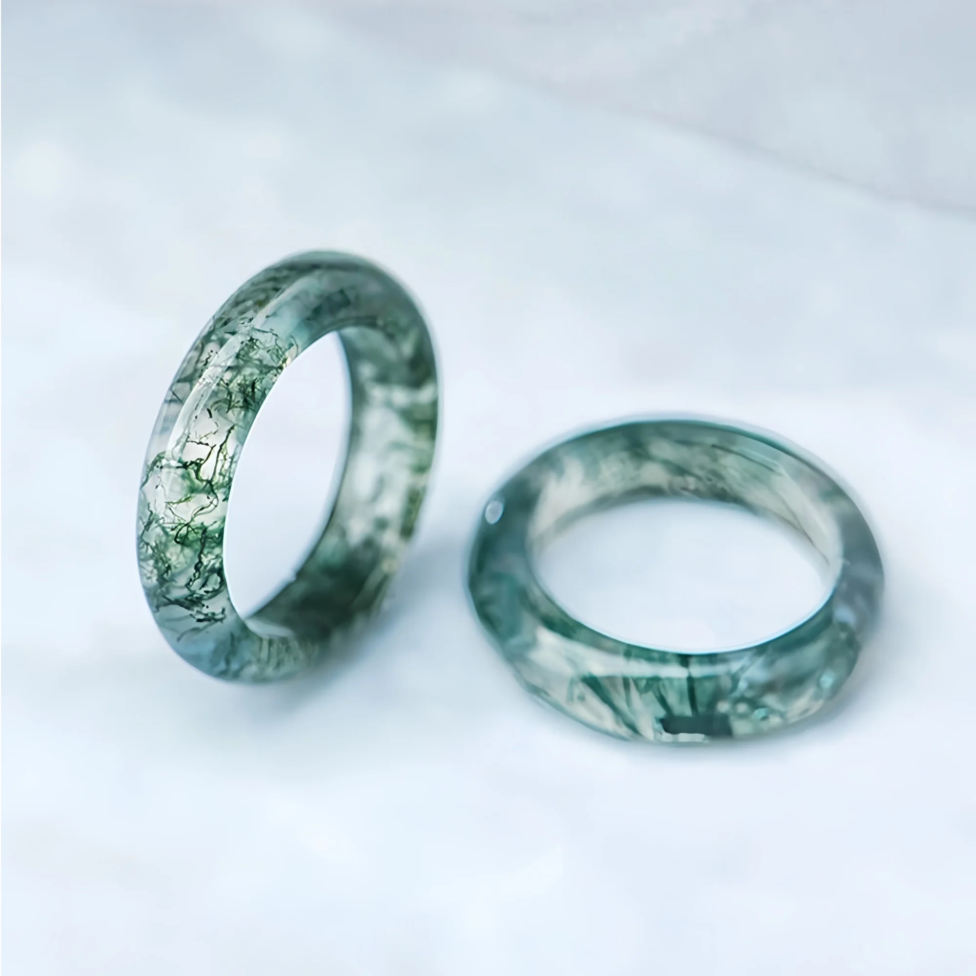 Moss Agate Jade Ring