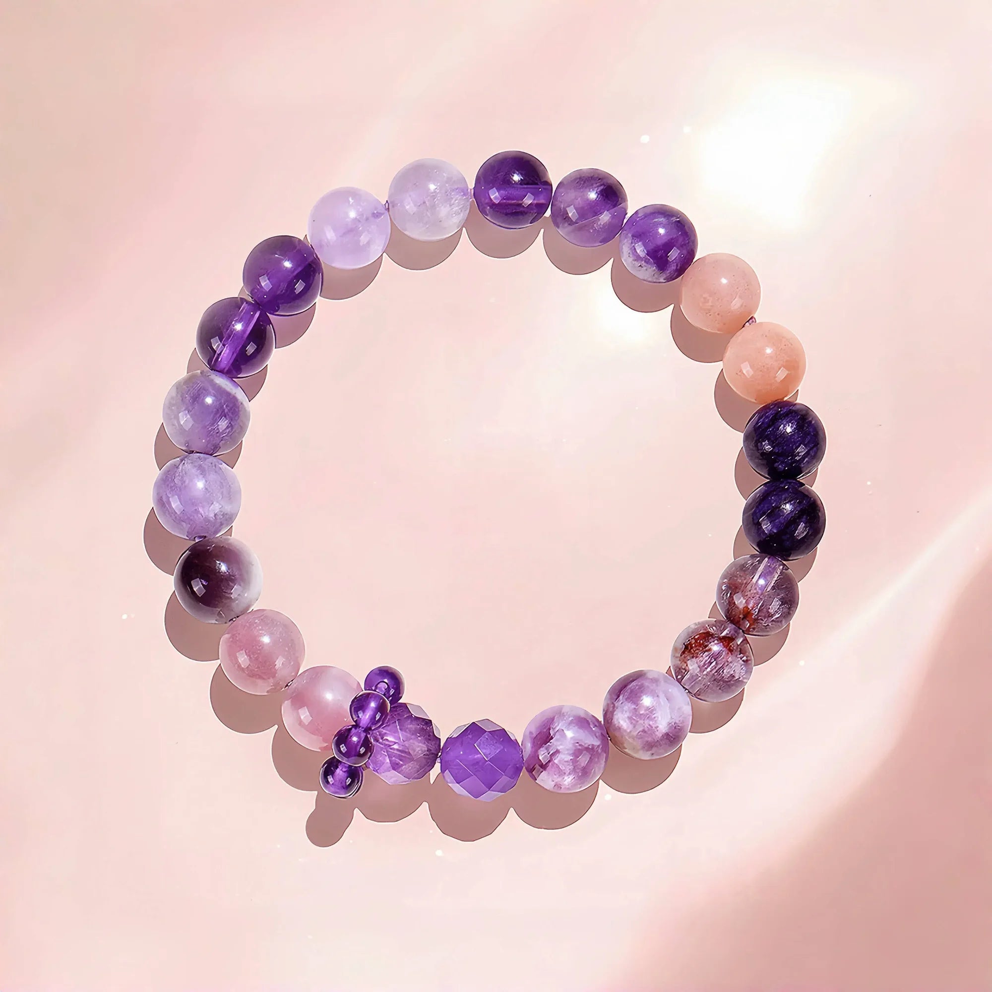 Multilayer Energetic Nexus Cosmic Spectrum Amethyst Bracelet