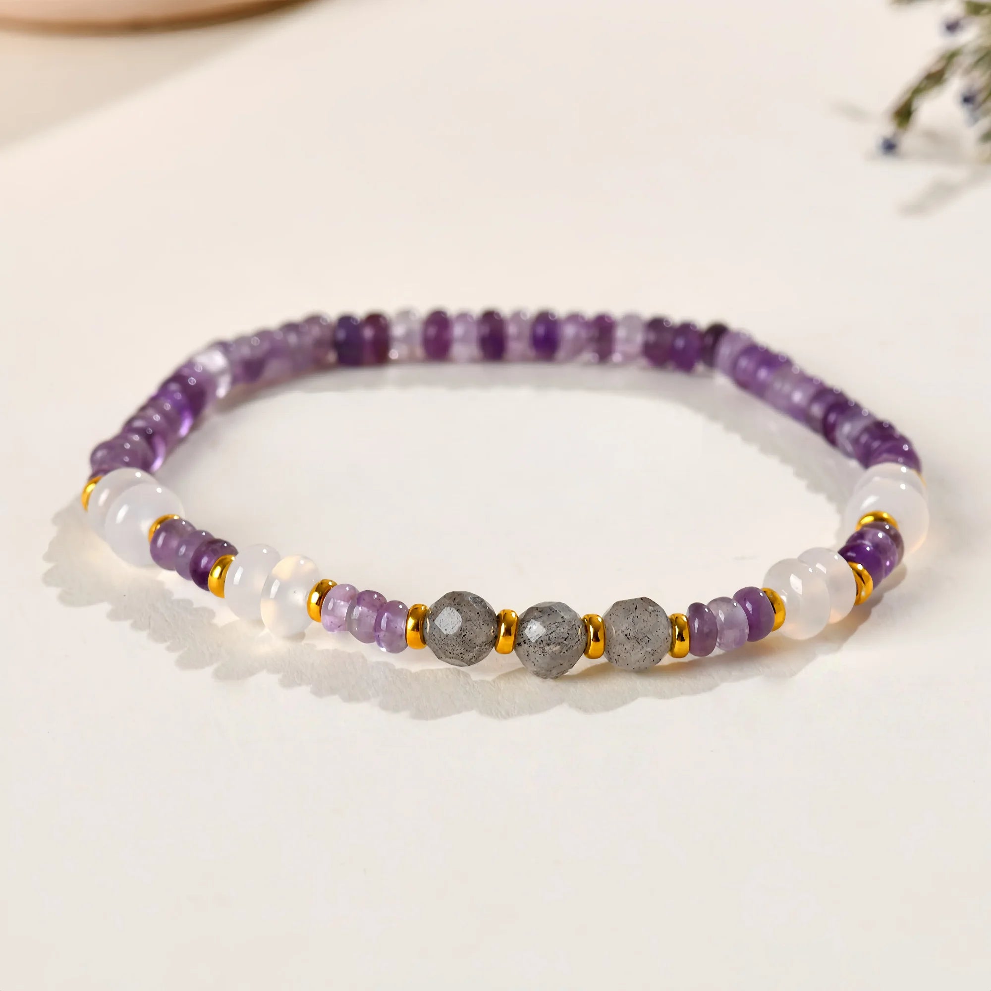 Natural Amethyst Coil Bracelet