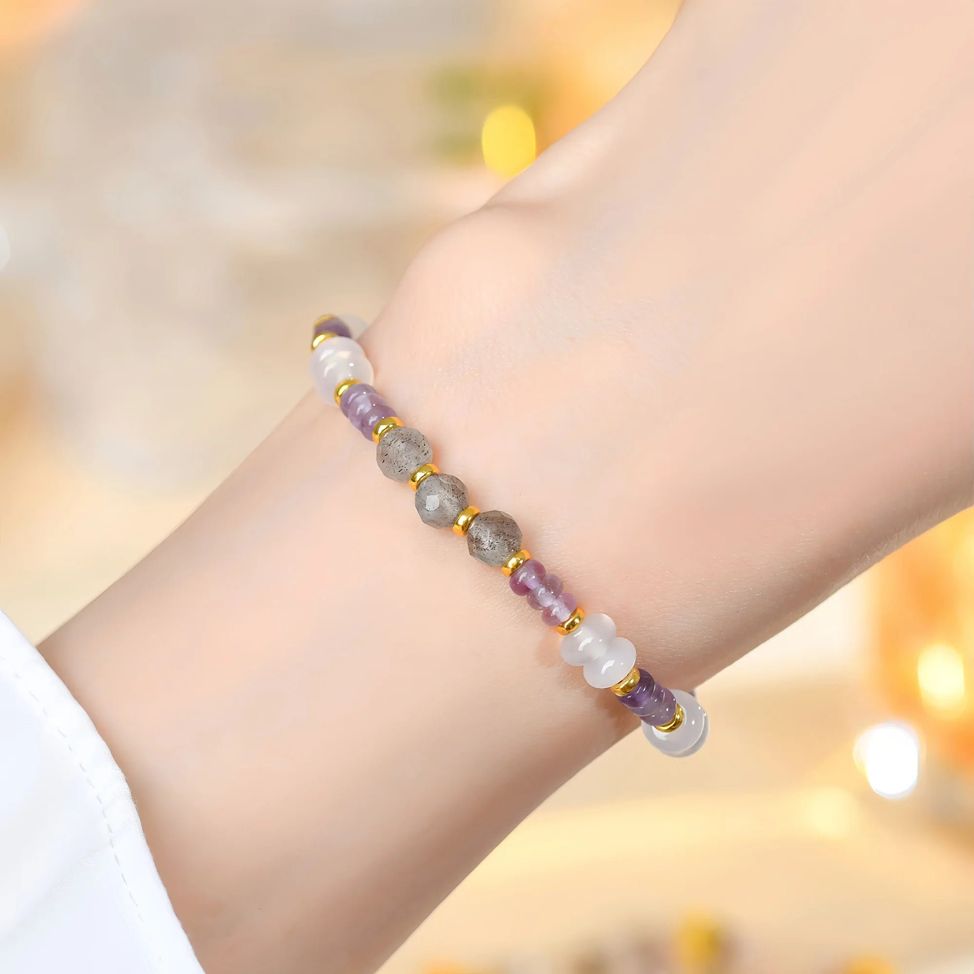 Natural Amethyst Coil Bracelet