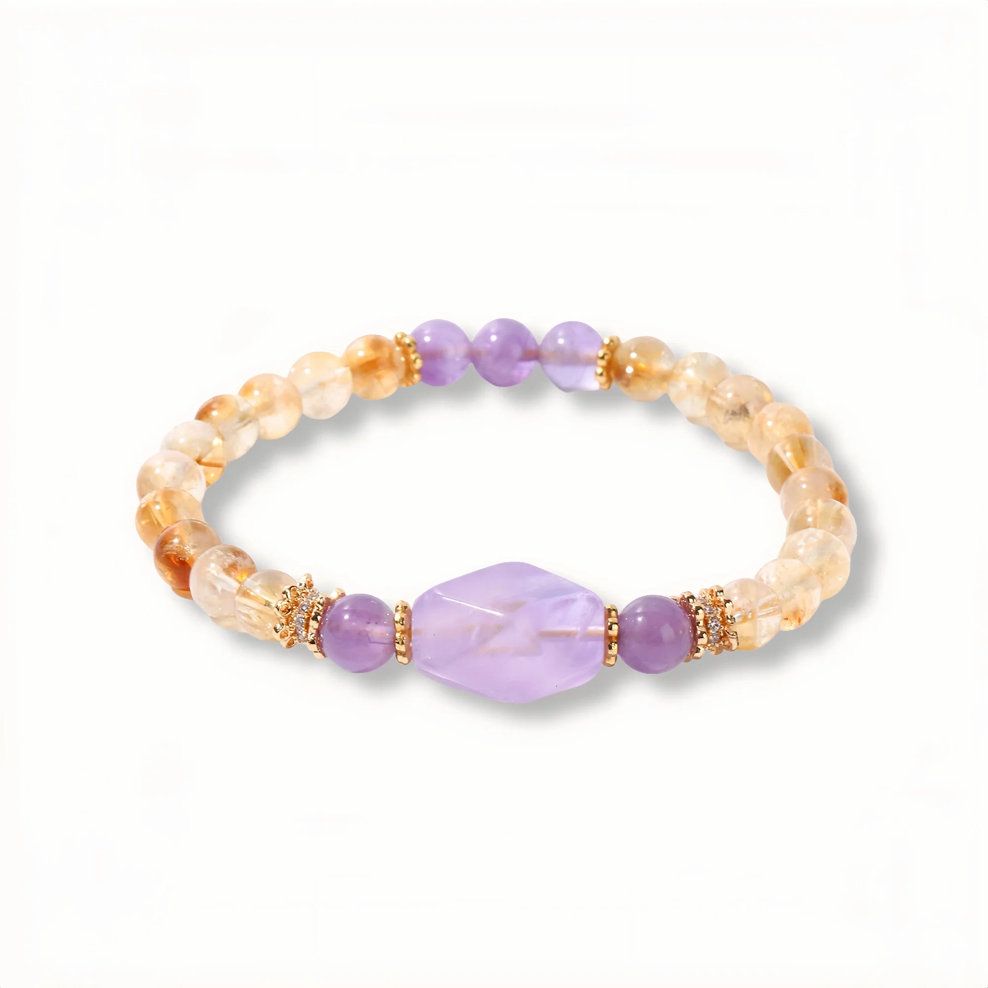 Natural Citrine and Amethyst Chip Bracelet