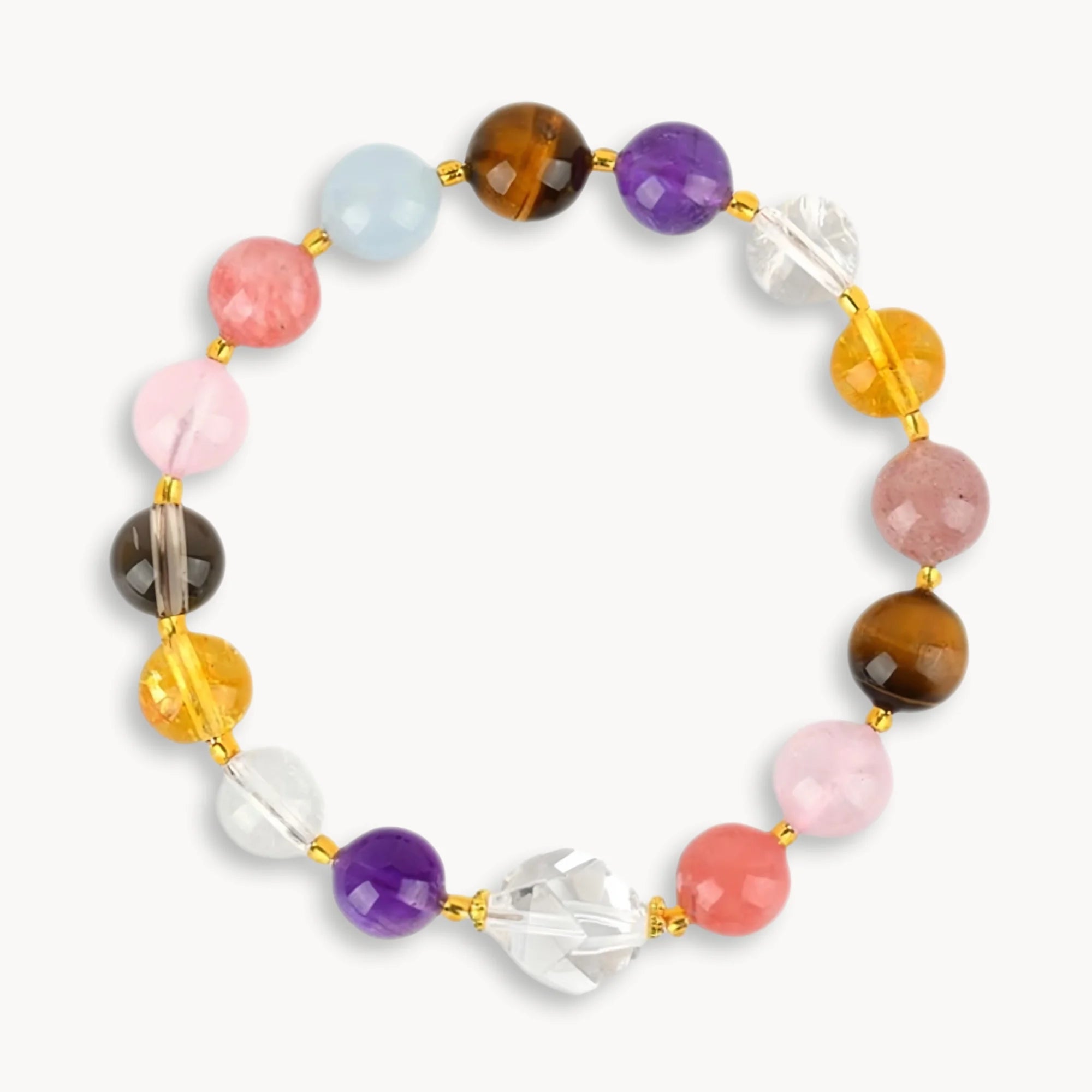 Natural Crystal Healing Bracelet with Multi-Stone Beads