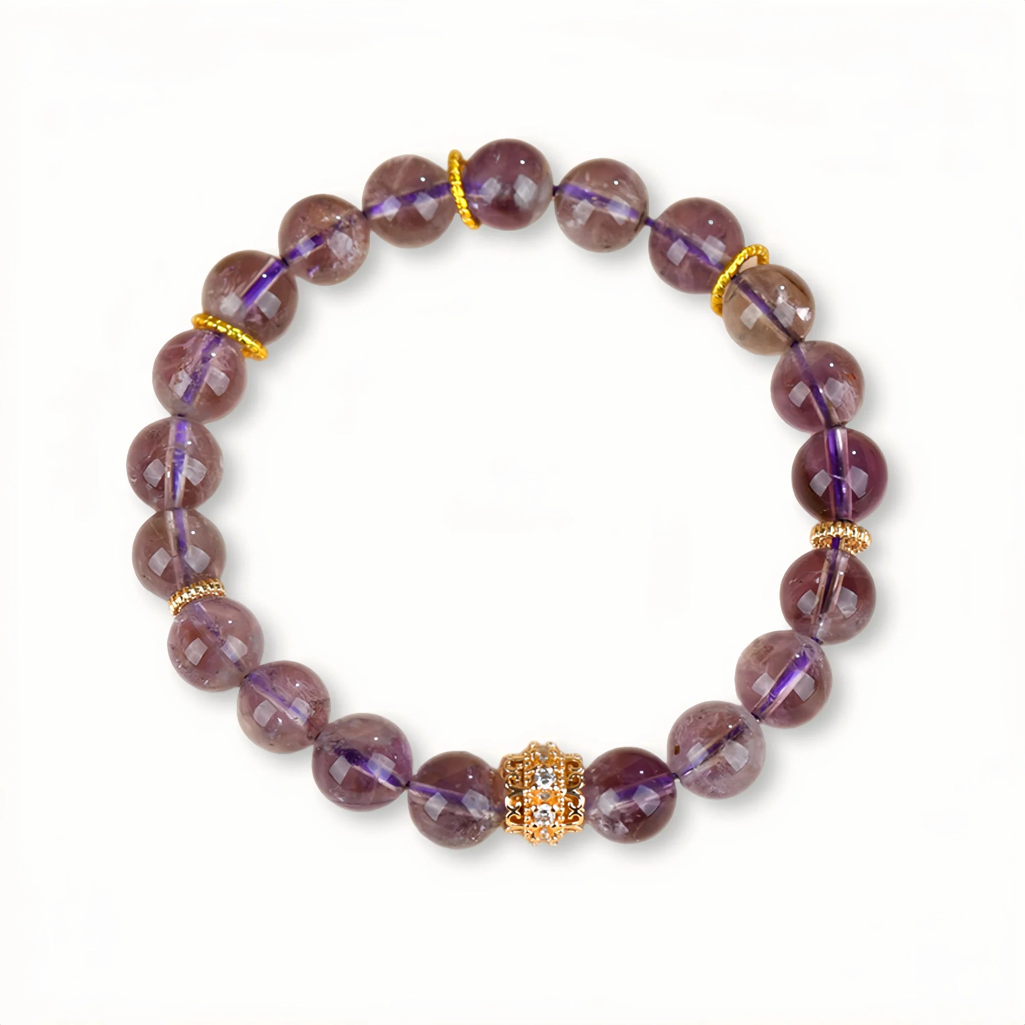 Natural Purple Amethyst Crystal Stretch Bracelet