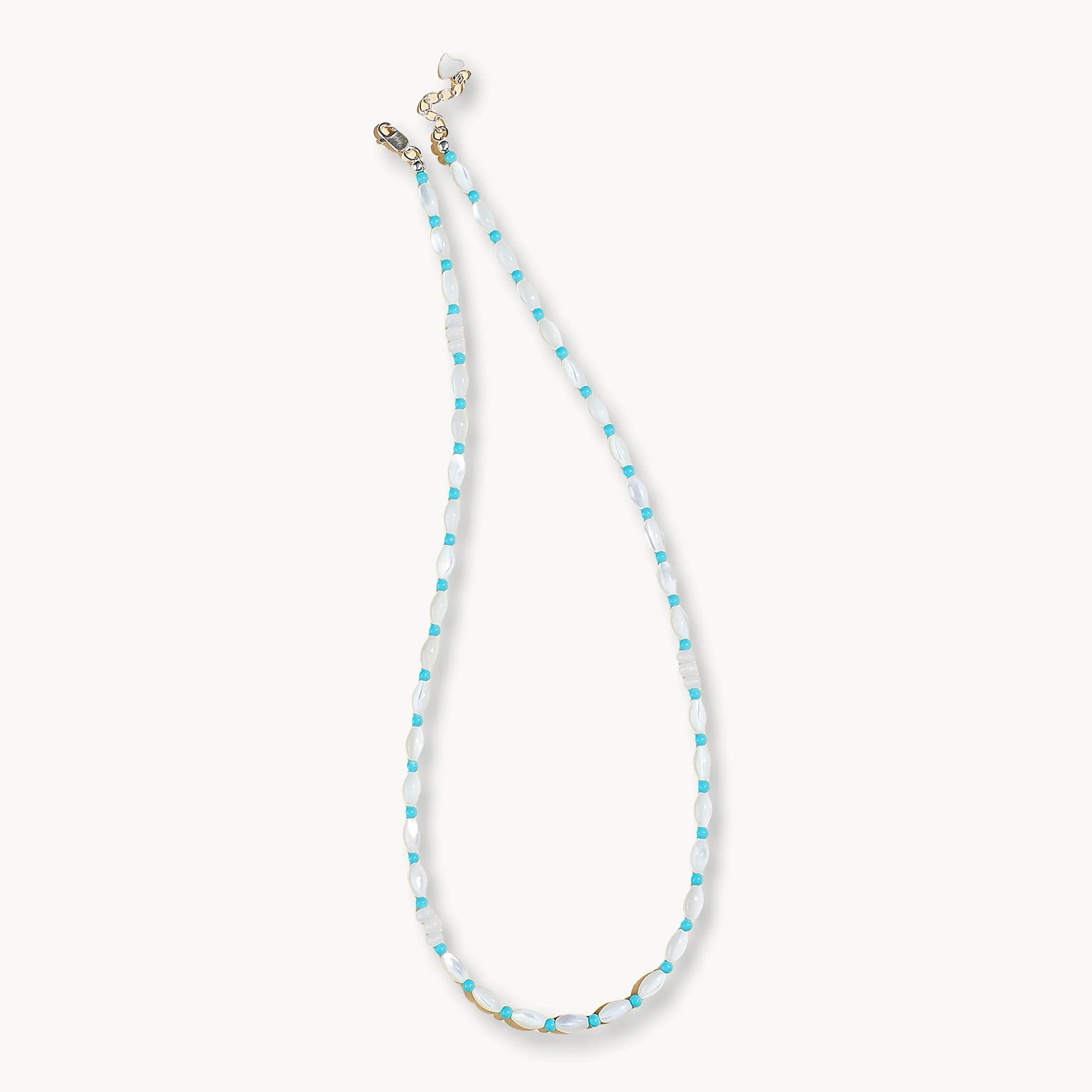 Natural Trochus Shell Agate & Turquoise Necklace