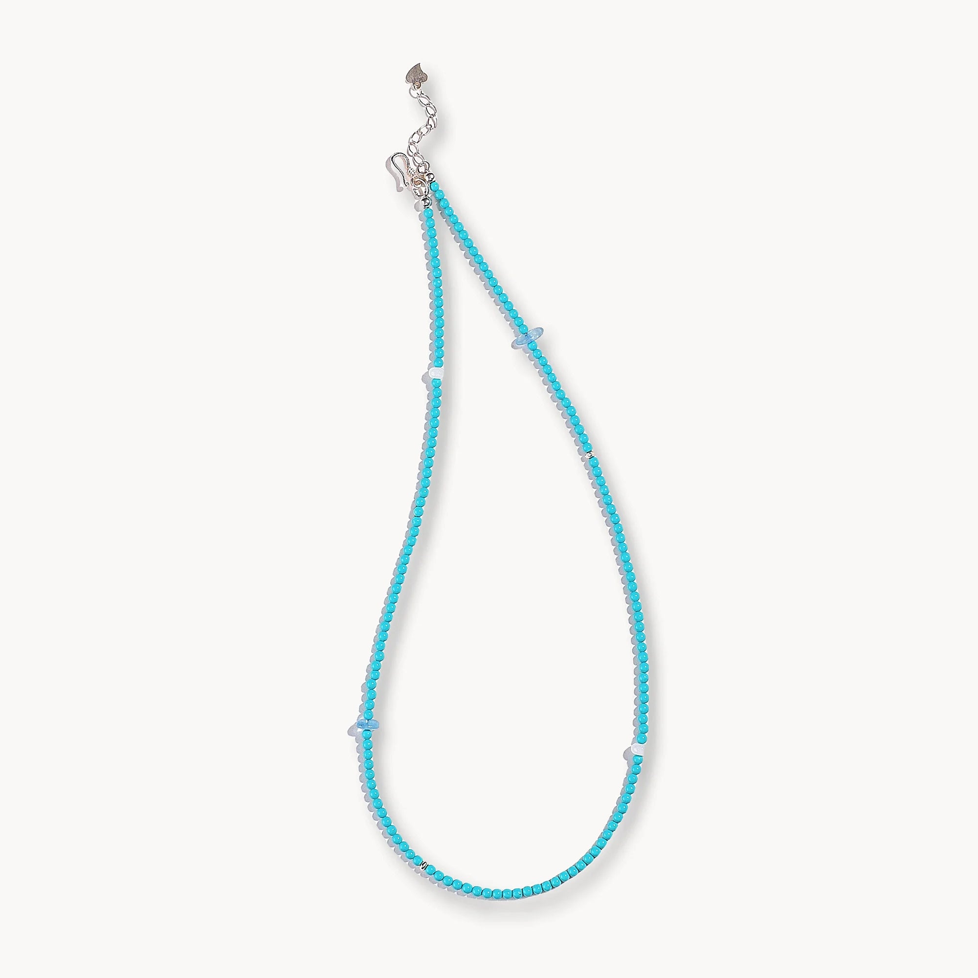 Natural Turquoise Aquamarine Beaded Necklace