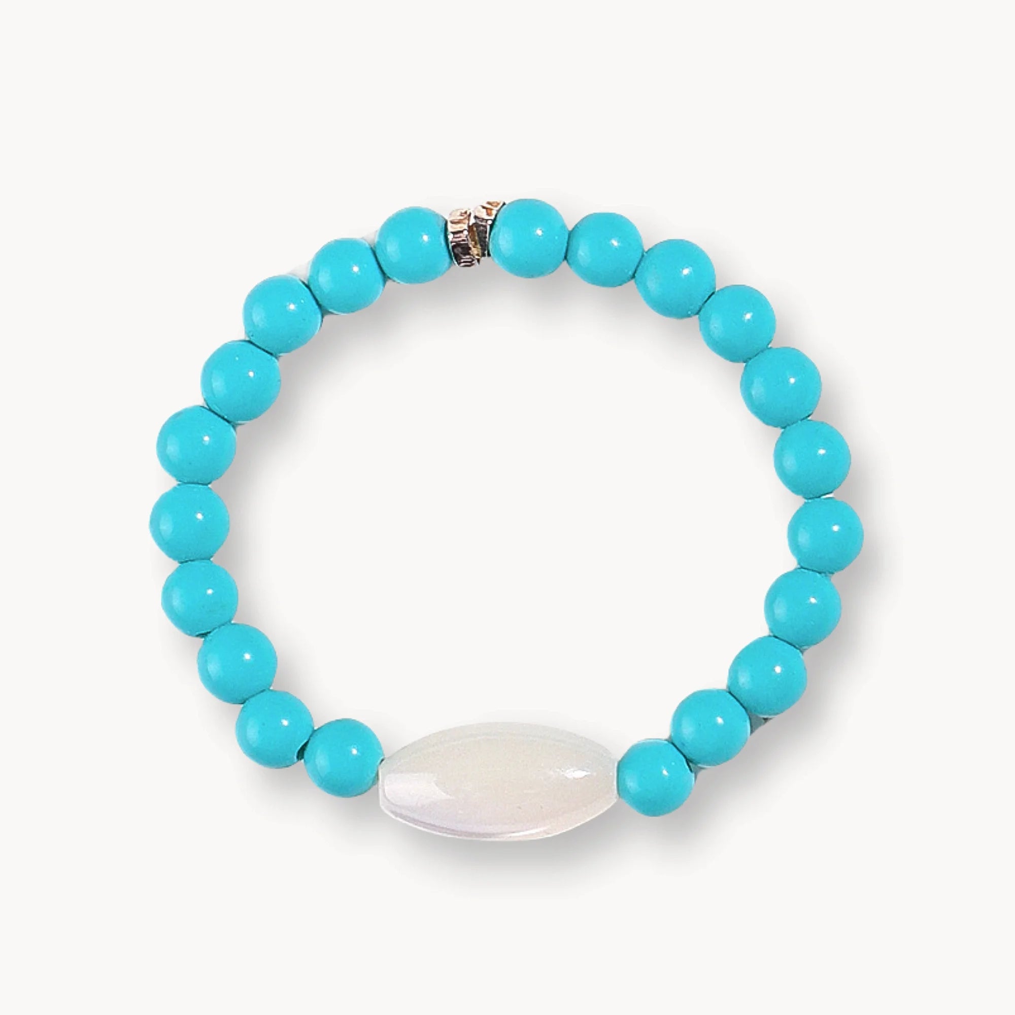 Natural Turquoise & Trochus Shell Statement Ring