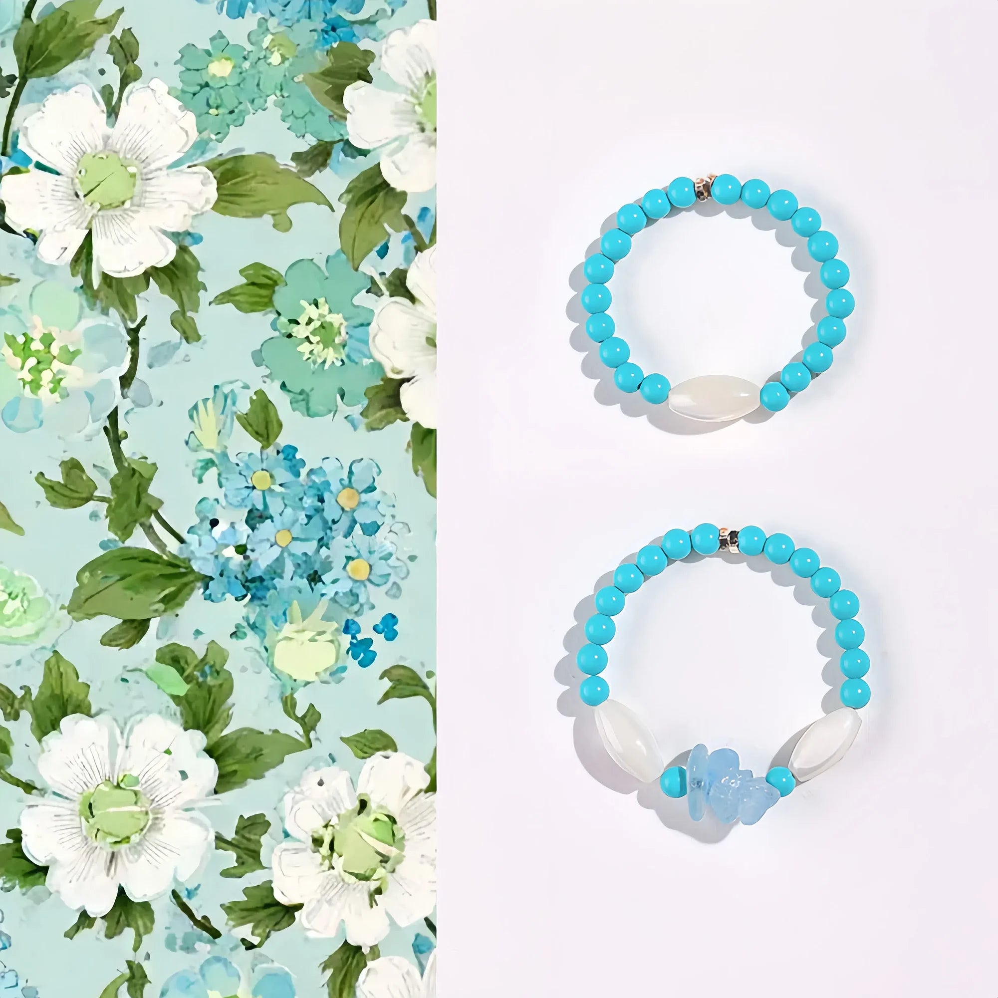 Natural Turquoise & Trochus Shell Statement Ring