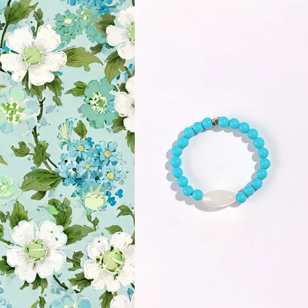 Natural Turquoise & Trochus Shell Statement Ring