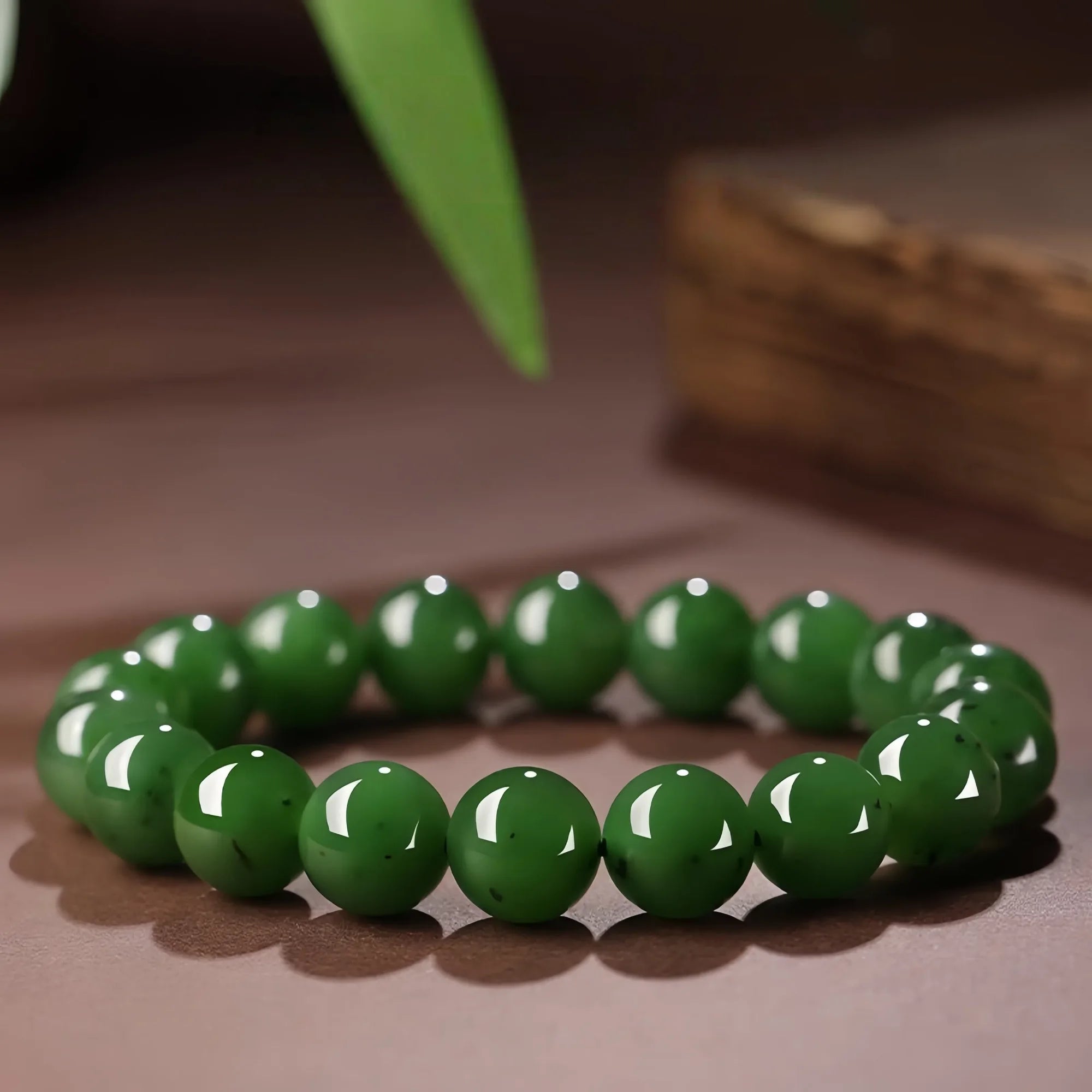 Pure Spinach Green Hetian Jade Bracelet