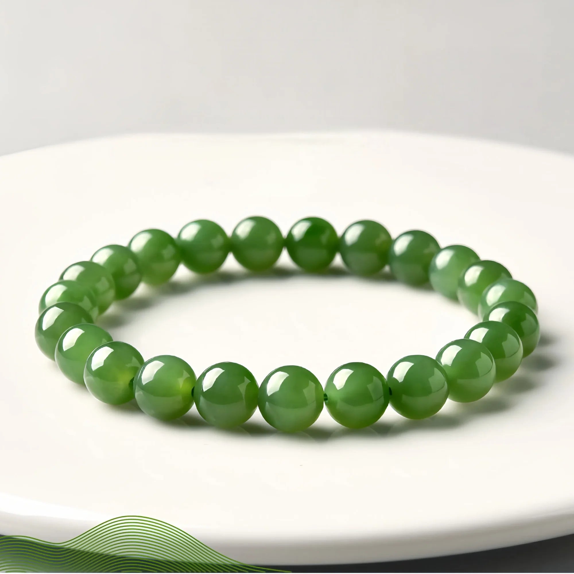 Pure Spinach Green Hetian Jade Bracelet