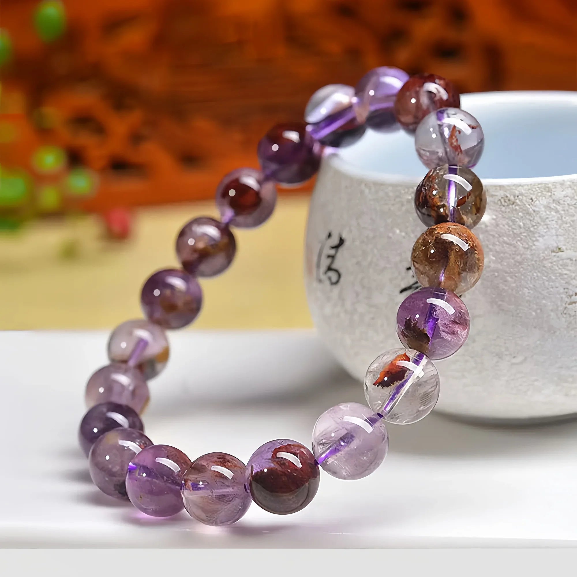 Rutilated Majesty Gradient Super Seven Bracelet