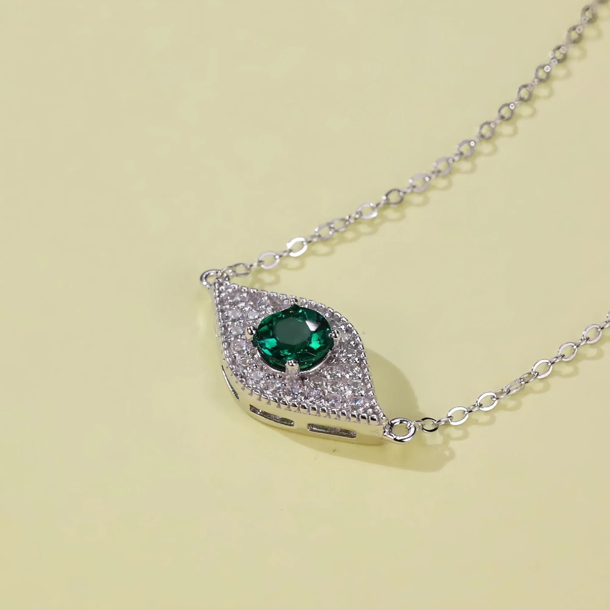 Sacred Emerald Evil Eye Guardian Necklace