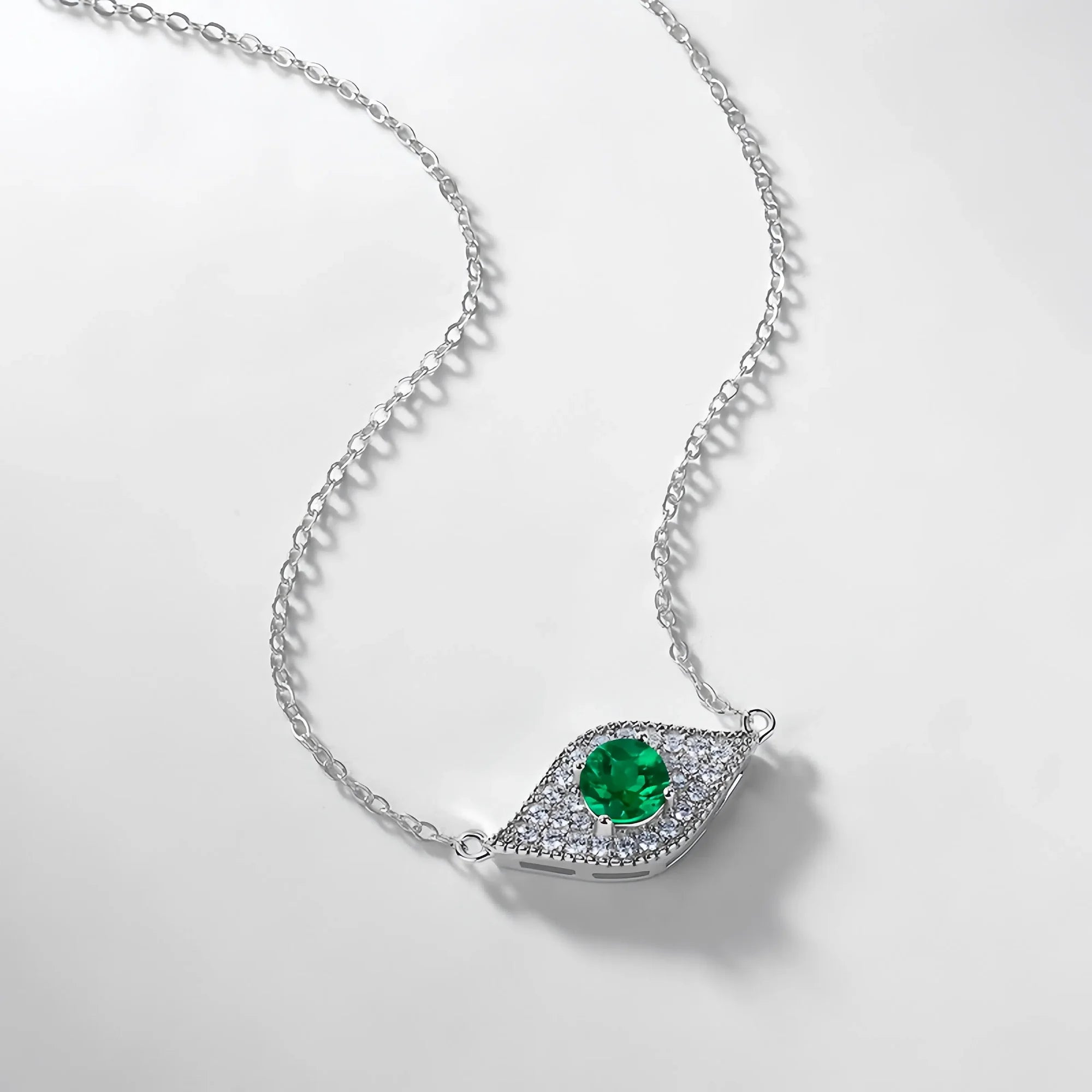 Sacred Emerald Evil Eye Guardian Necklace