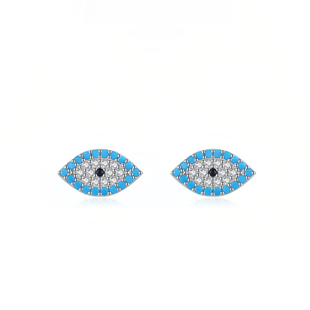 Sacred Evil Eye Turquoise Guardian Stud Earrings
