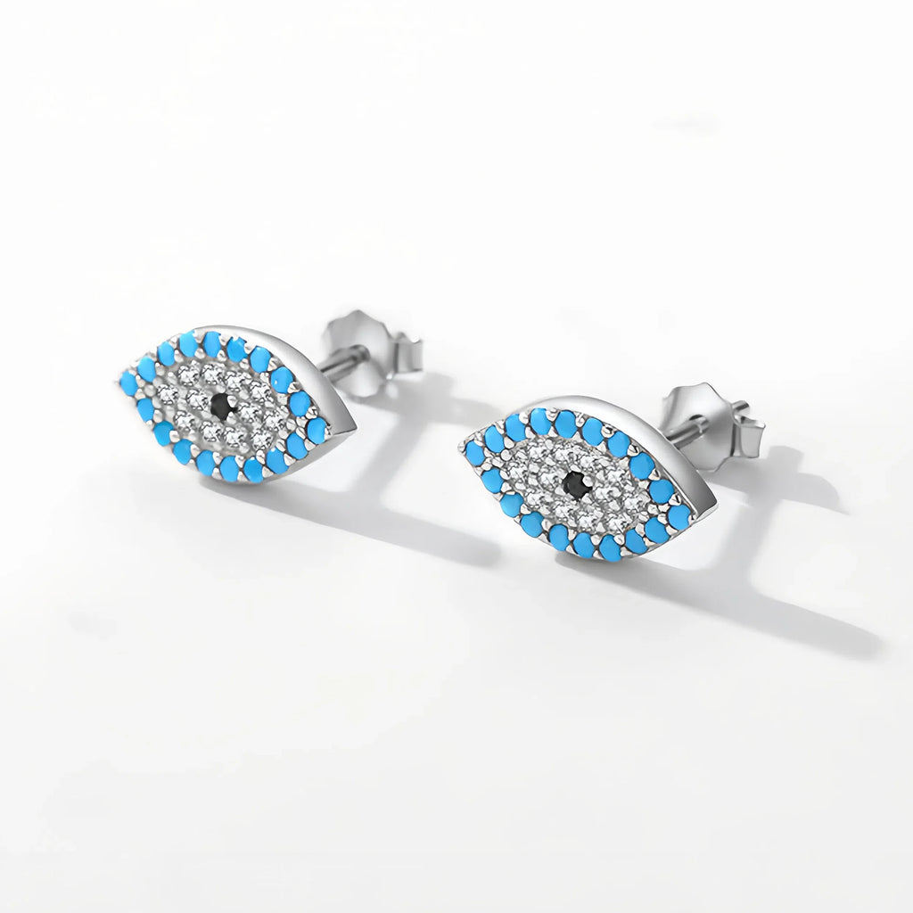 Sacred Evil Eye Turquoise Guardian Stud Earrings