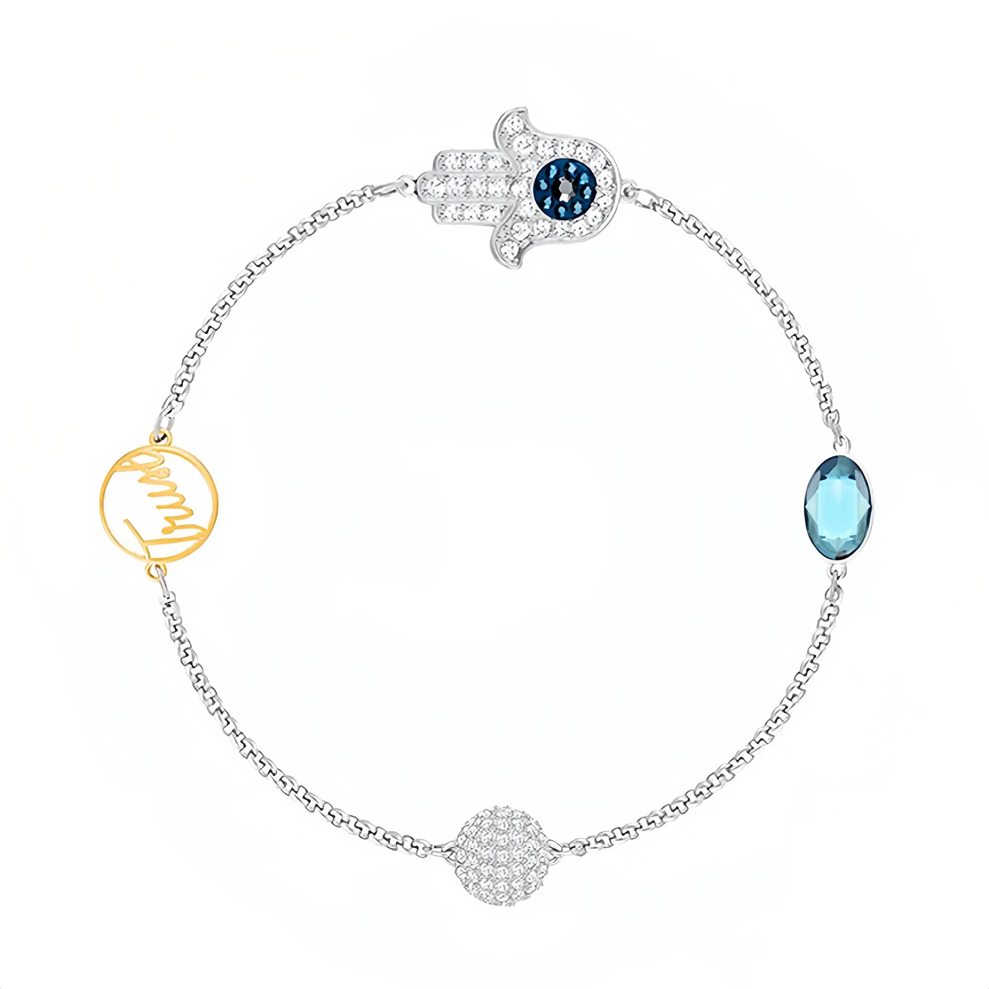 Sacred Hamsa Hand Evil Eye Bracelet