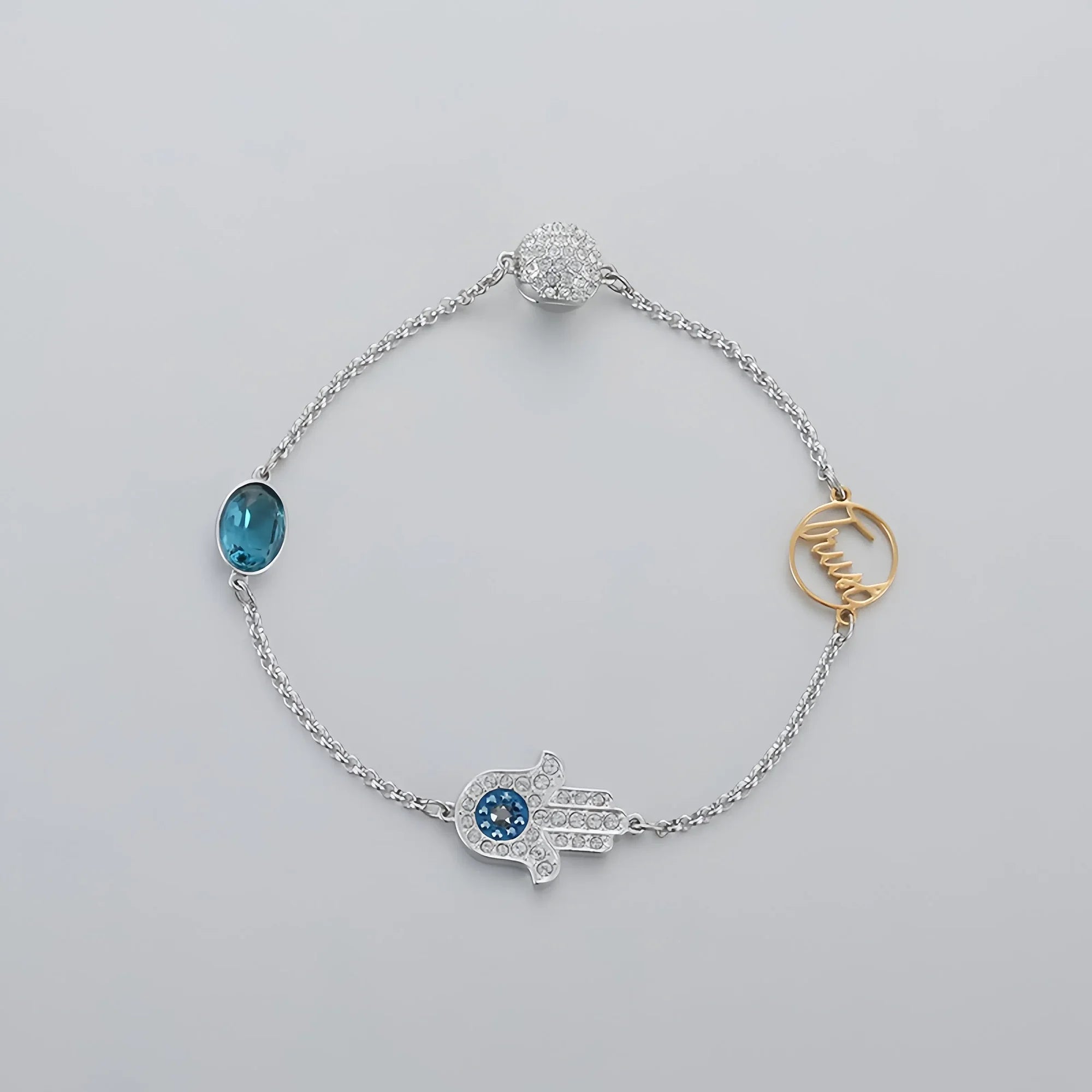 Sacred Hamsa Hand Evil Eye Bracelet