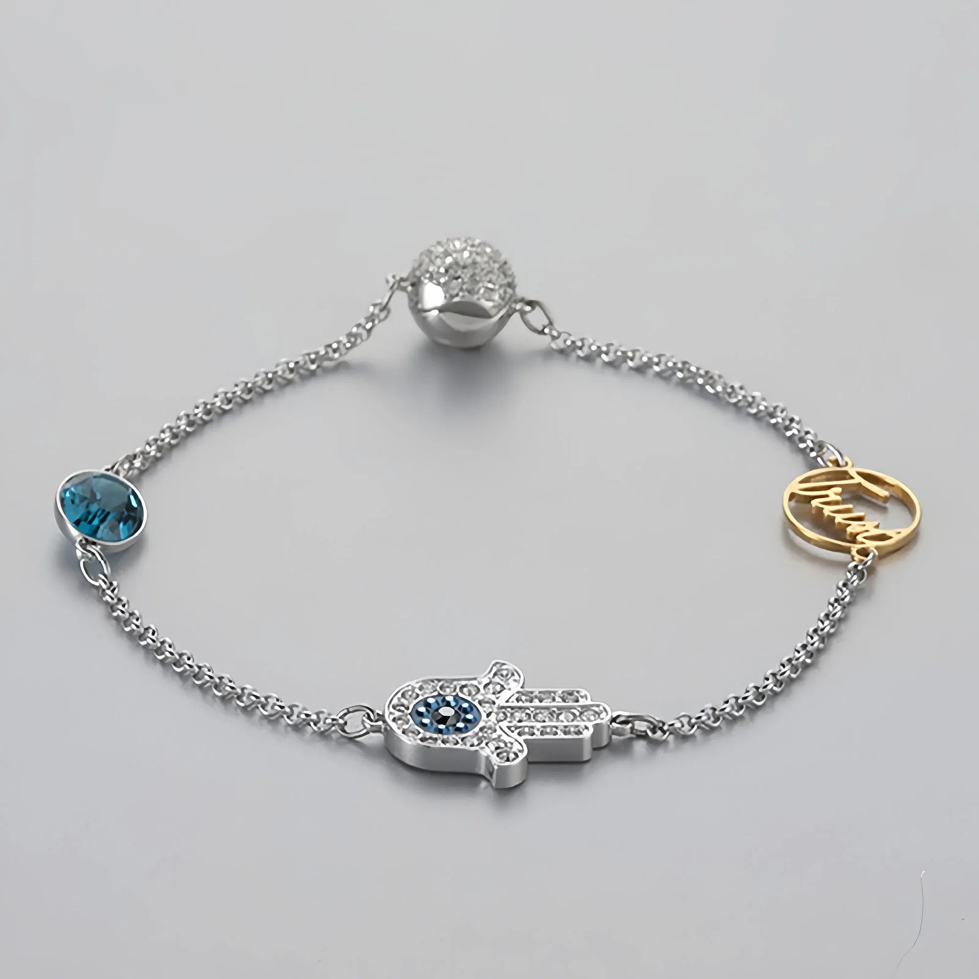 Sacred Hamsa Hand Evil Eye Bracelet