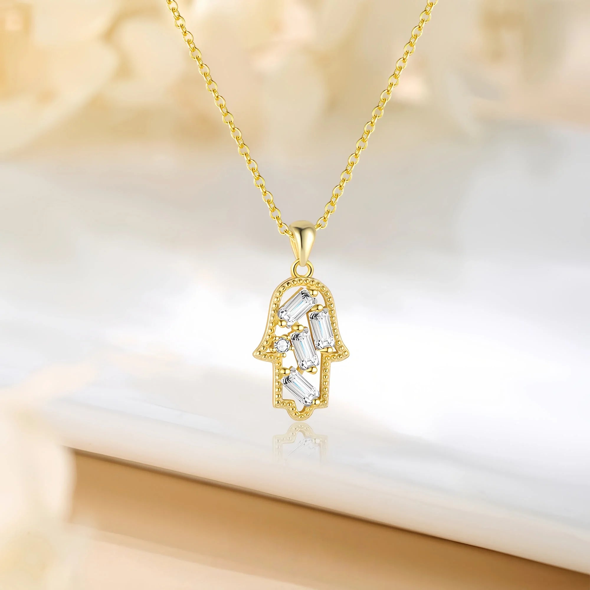 Sacred Hamsa Hand Protection Necklace