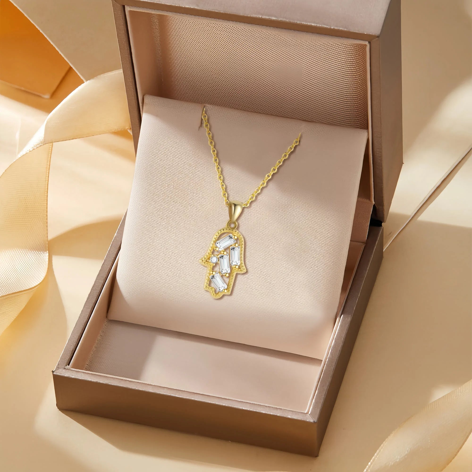 Sacred Hamsa Hand Protection Necklace