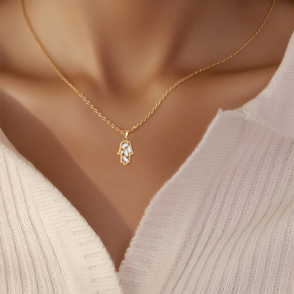 Sacred Hamsa Hand Protection Necklace