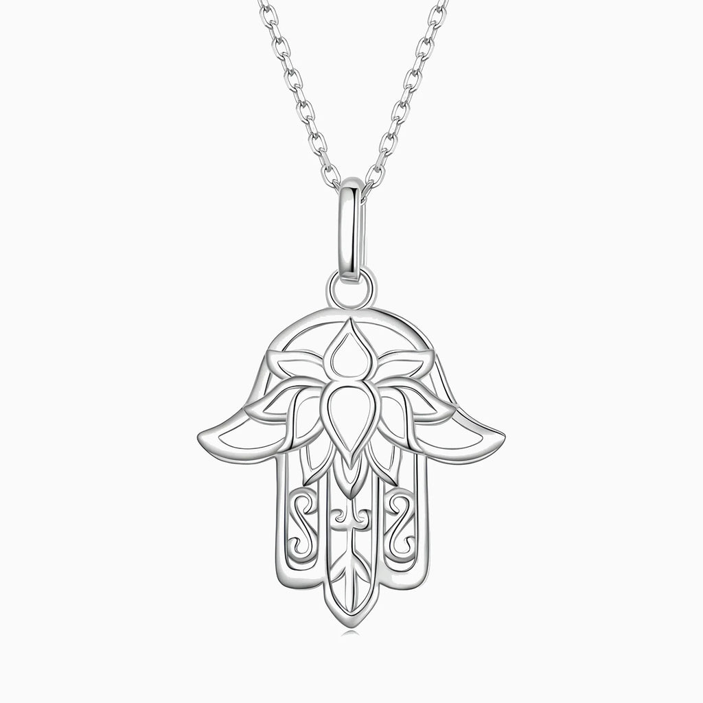 Sacred Hamsa & Lotus Sanctuary Necklace