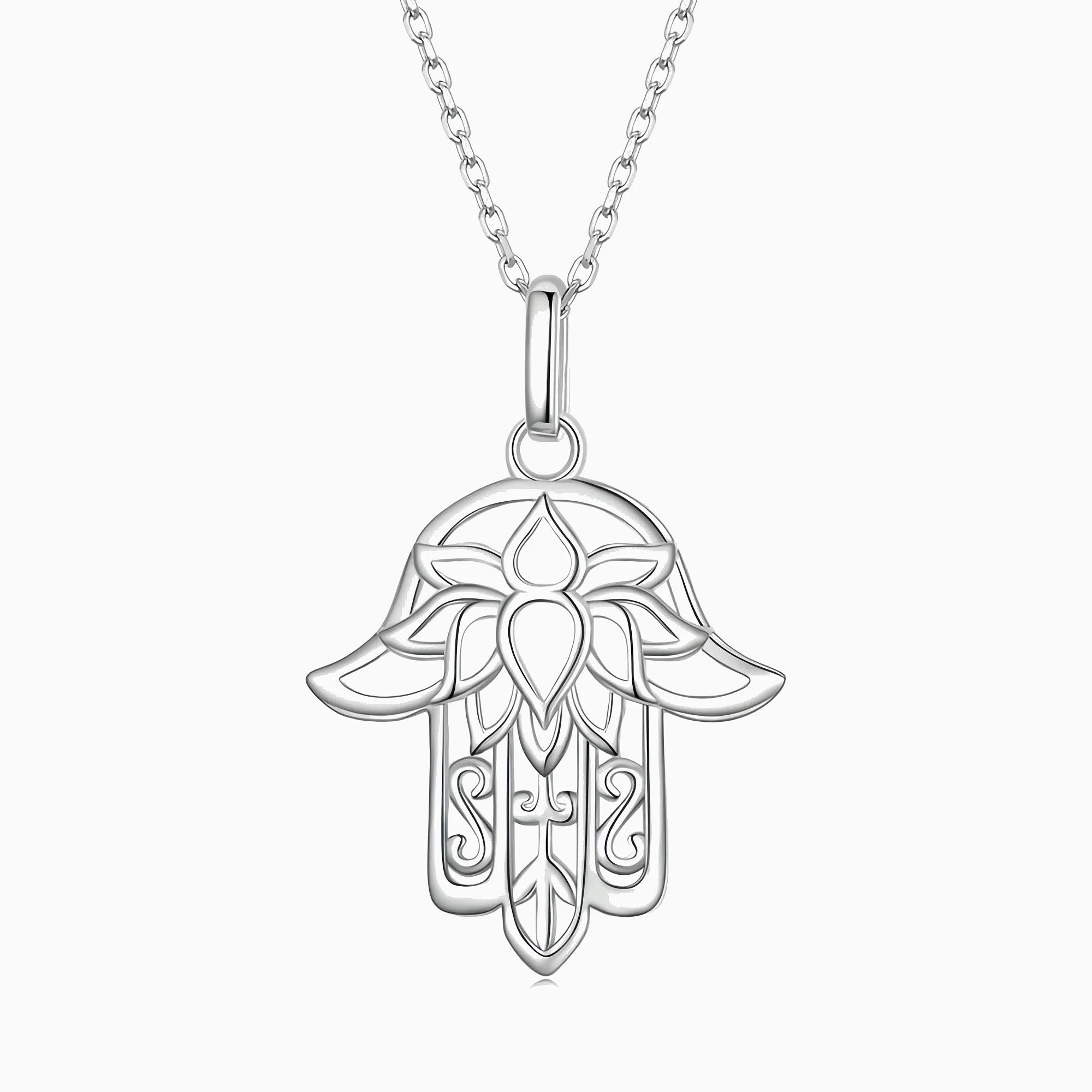 Sacred Hamsa & Lotus Sanctuary Necklace