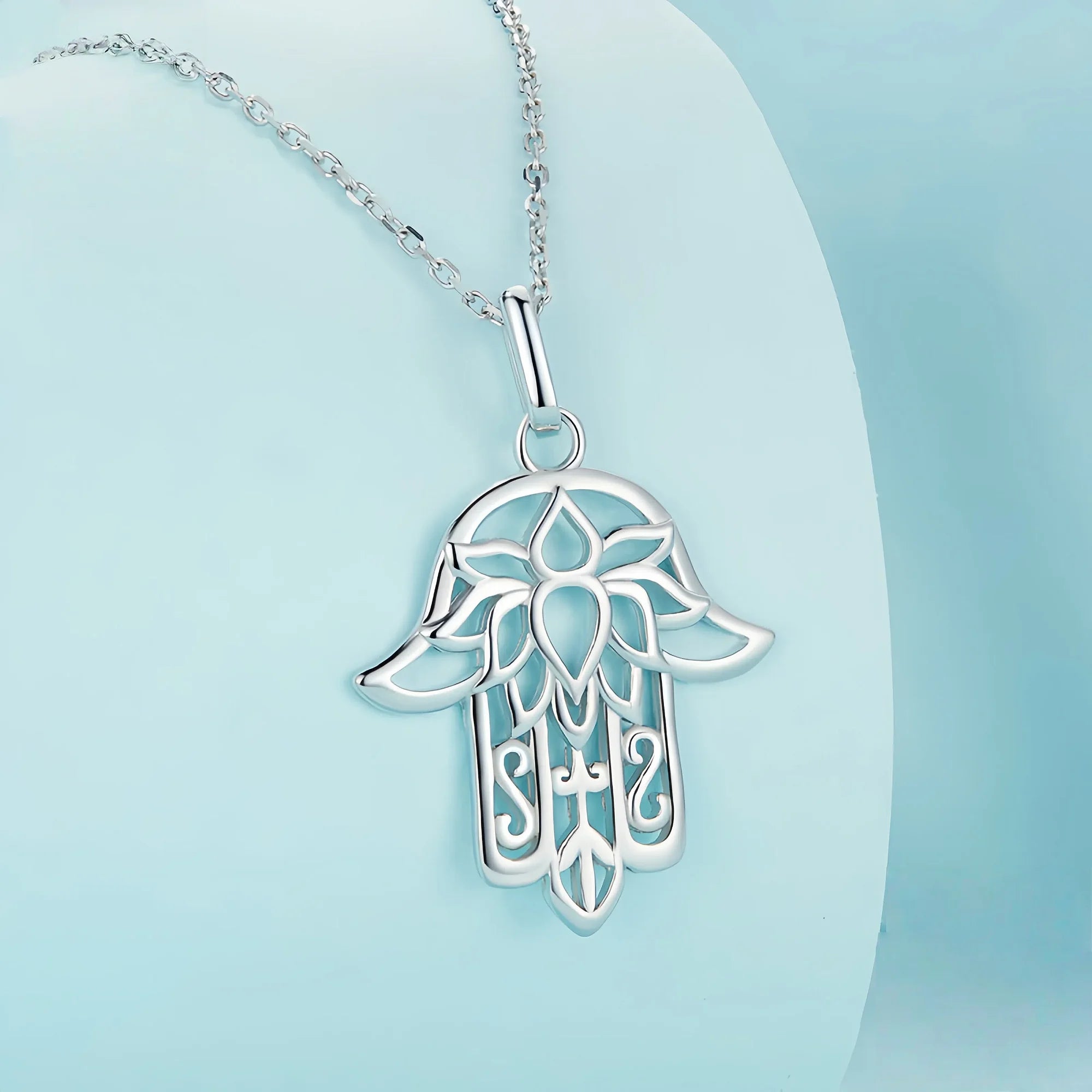 Sacred Hamsa & Lotus Sanctuary Necklace