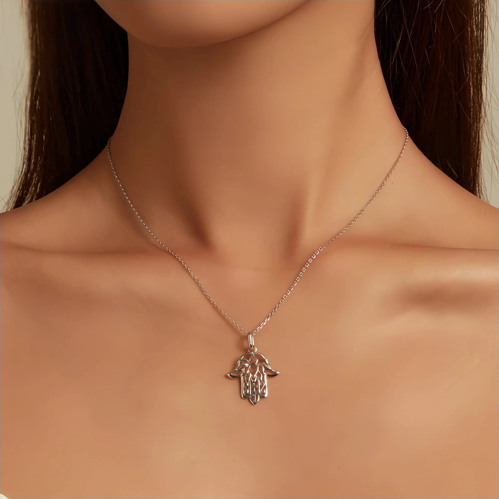 Sacred Hamsa & Lotus Sanctuary Necklace
