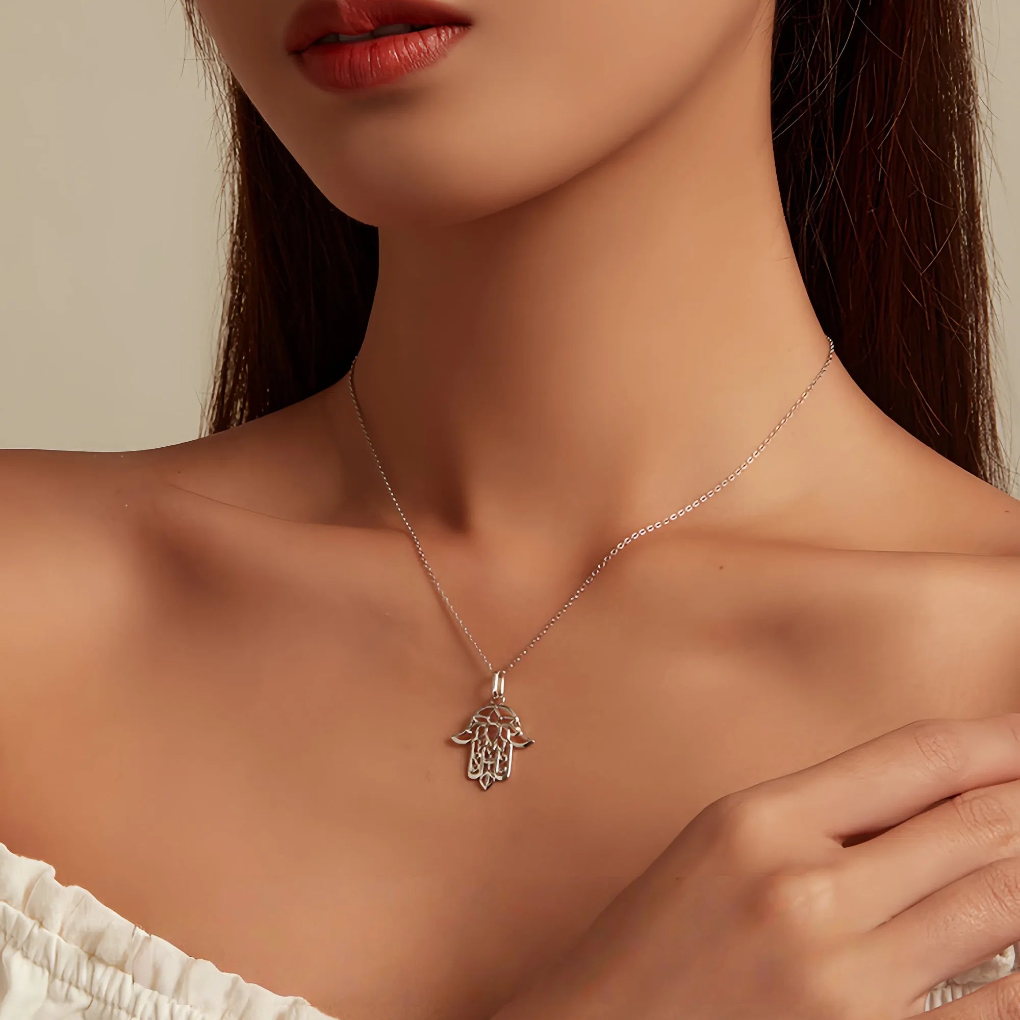 Sacred Hamsa & Lotus Sanctuary Necklace