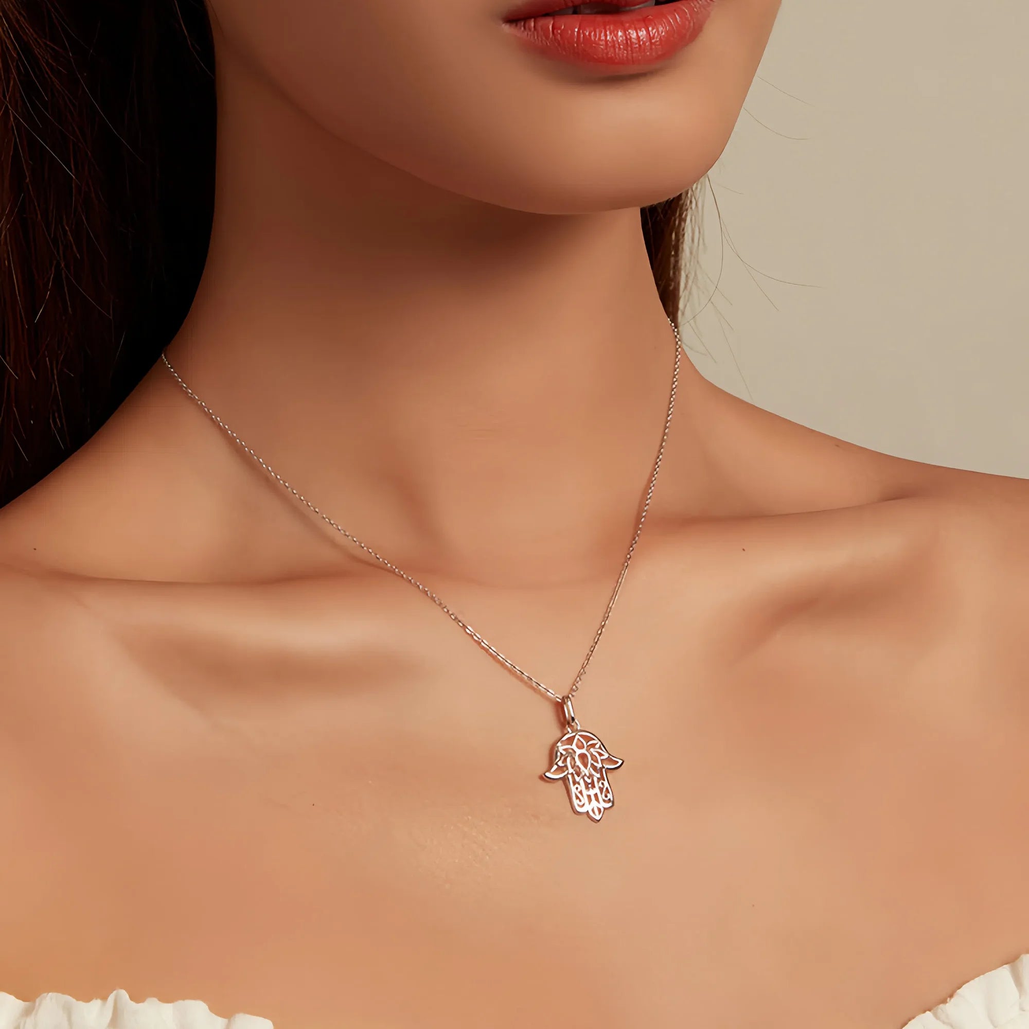 Sacred Hamsa & Lotus Sanctuary Necklace