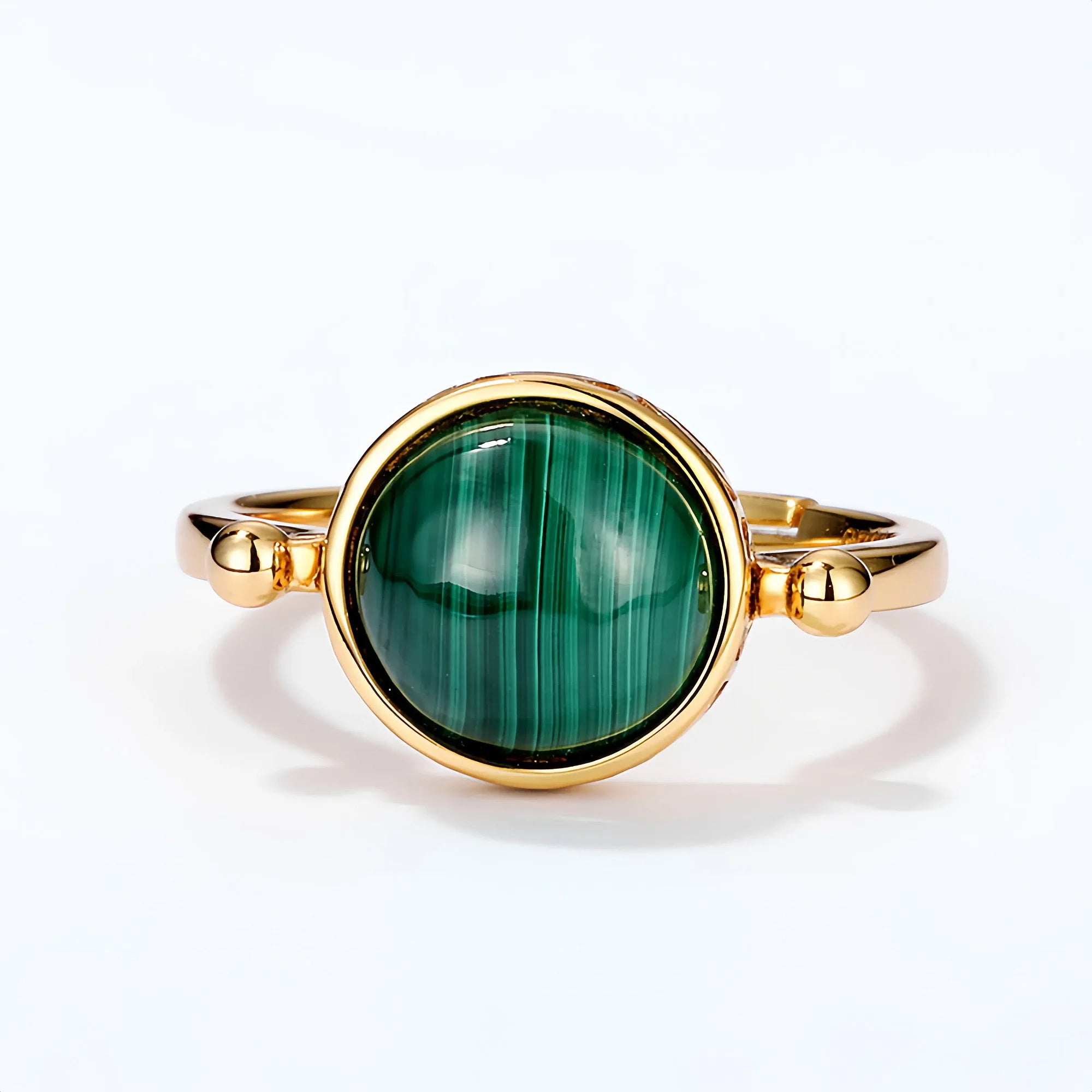 Sacred Malachite Open Heart Ring