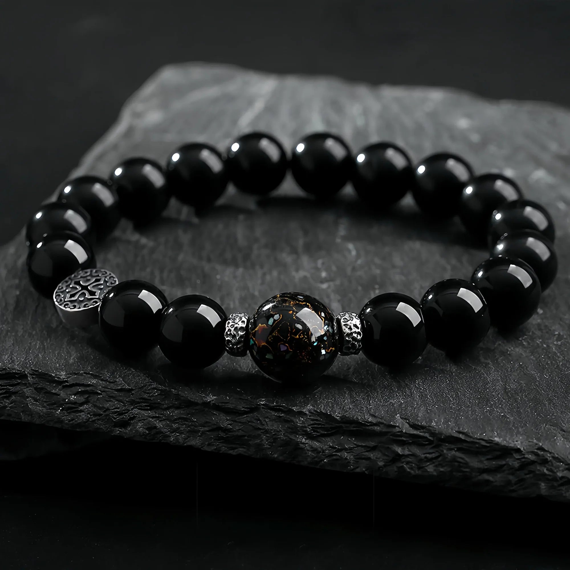 Sacred Obsidian & Sandalwood Protection Bracelet