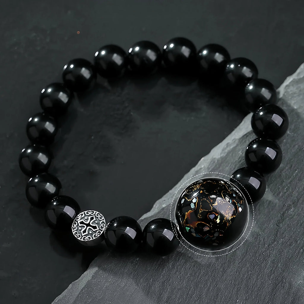 Sacred Obsidian & Sandalwood Protection Bracelet