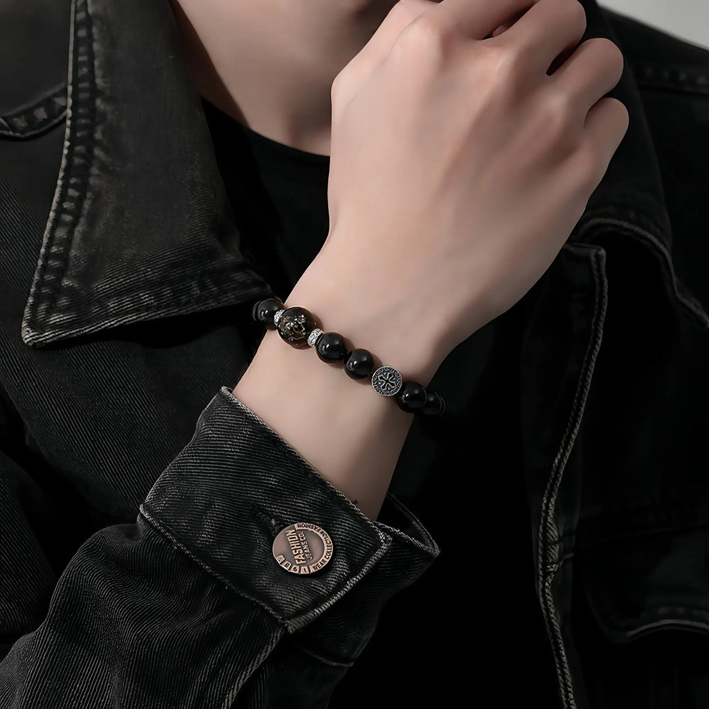 Sacred Obsidian & Sandalwood Protection Bracelet