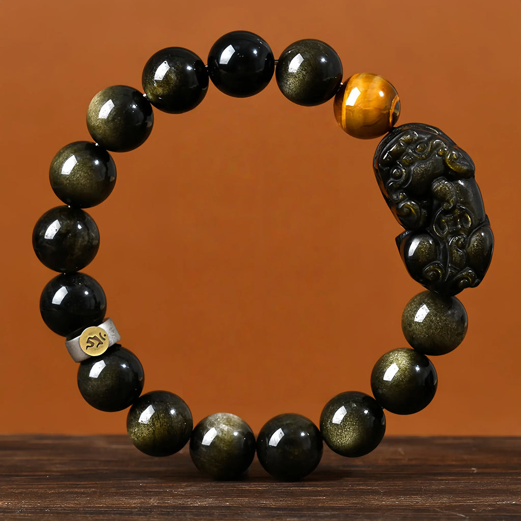 Sacred Pixiu Obsidian Guardian Bracelet