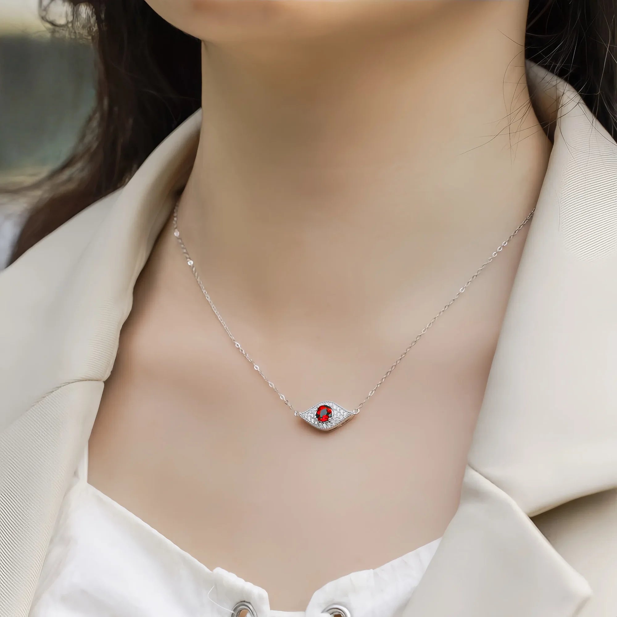 Sacred Emerald Evil Eye Guardian Necklace