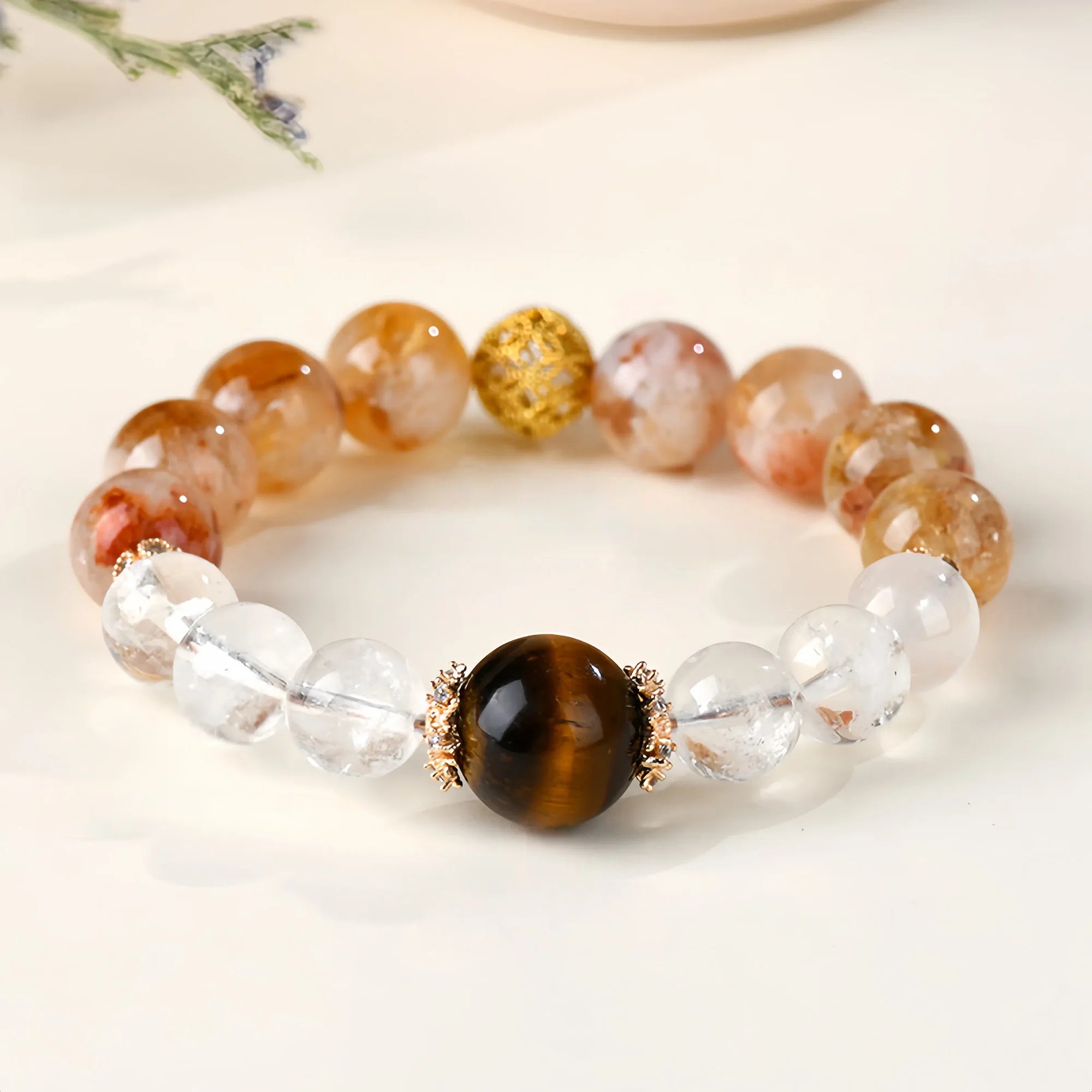 Solar Earth Trinity Tiger Eye Bracelet