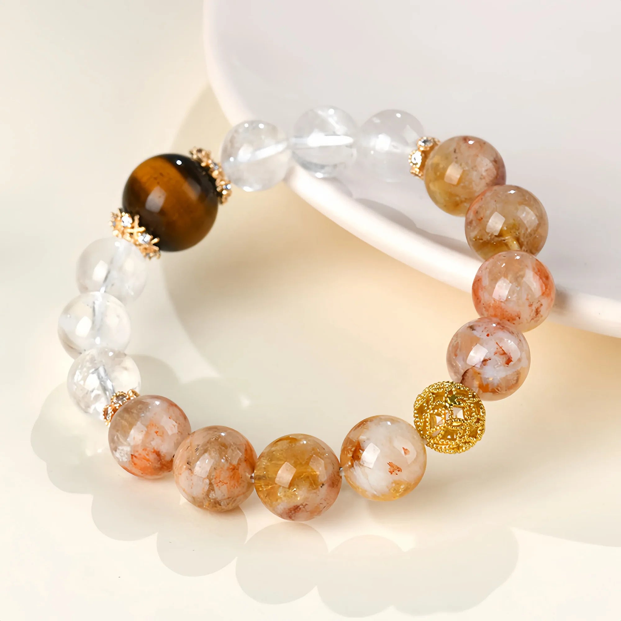 Solar Earth Trinity Tiger Eye Bracelet