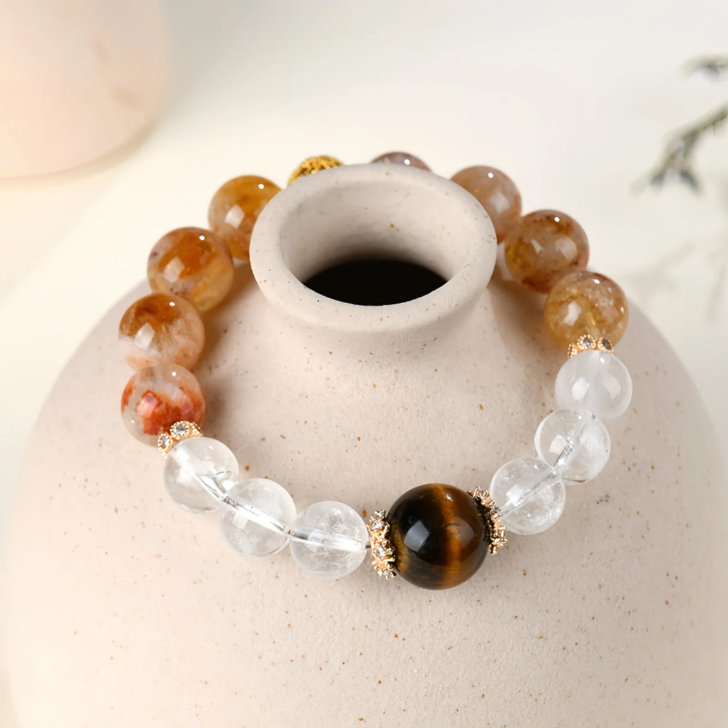 Solar Earth Trinity Tiger Eye Bracelet