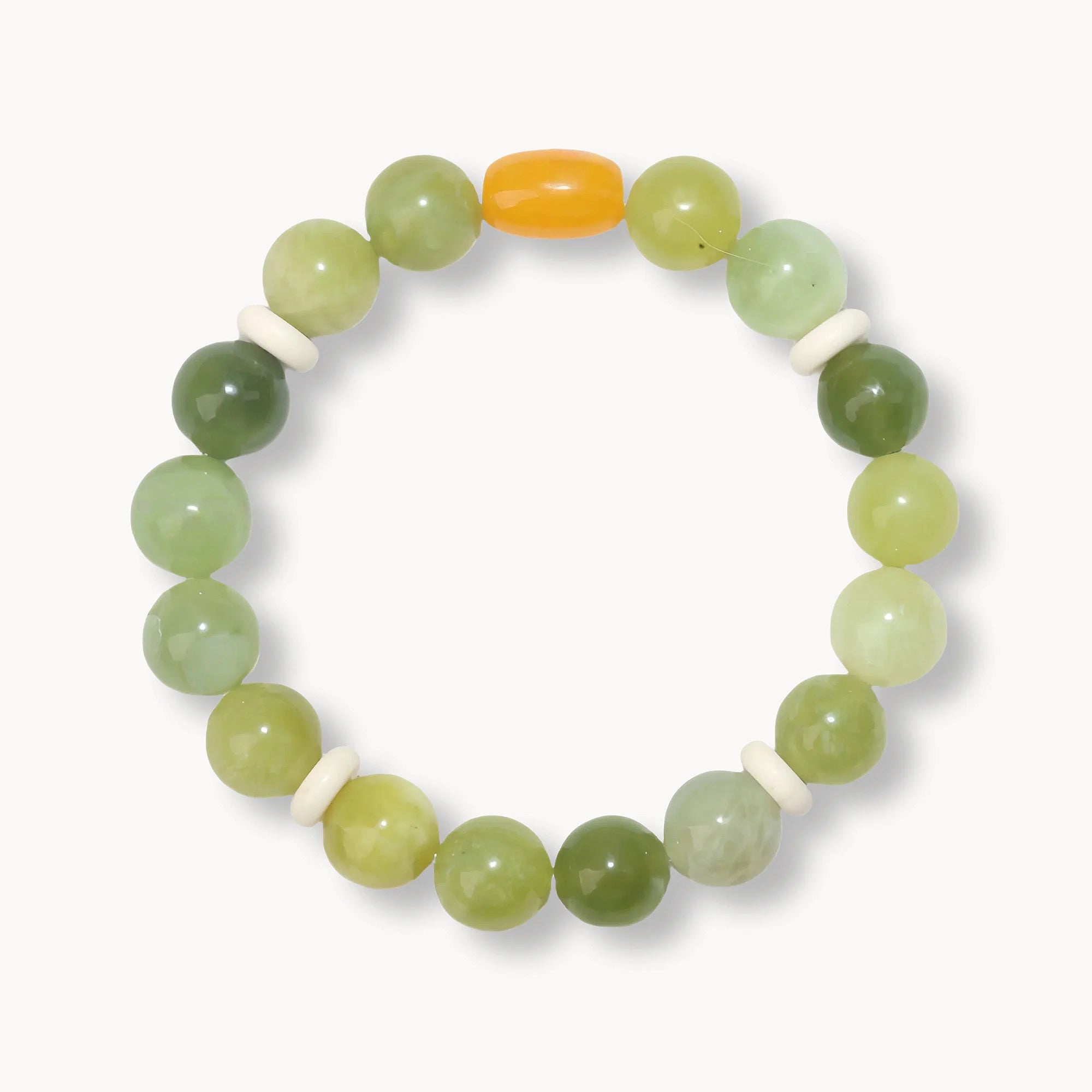 Solar Harmony Yellow Carnelian & Jade Bracelet
