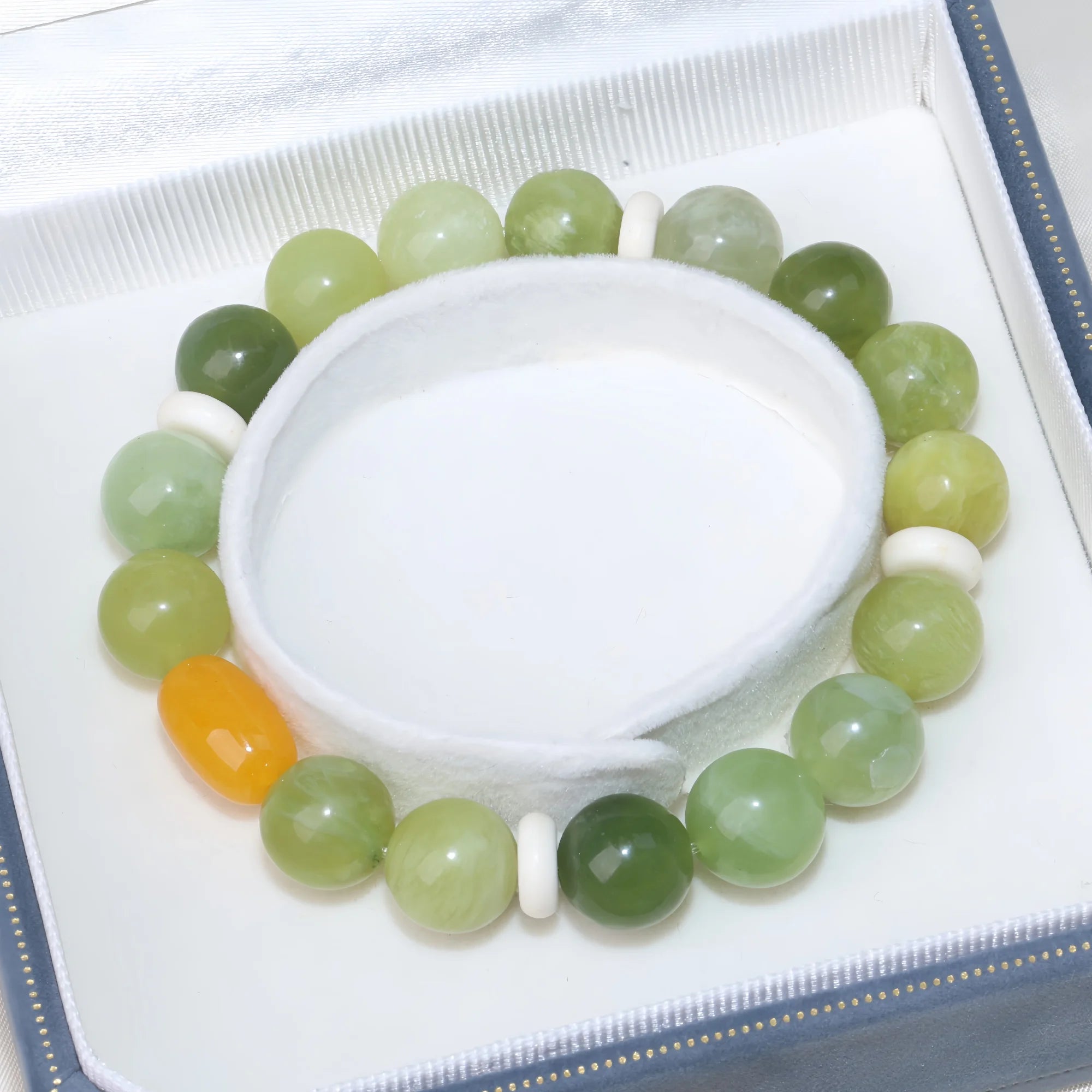 Solar Harmony Yellow Carnelian & Jade Bracelet