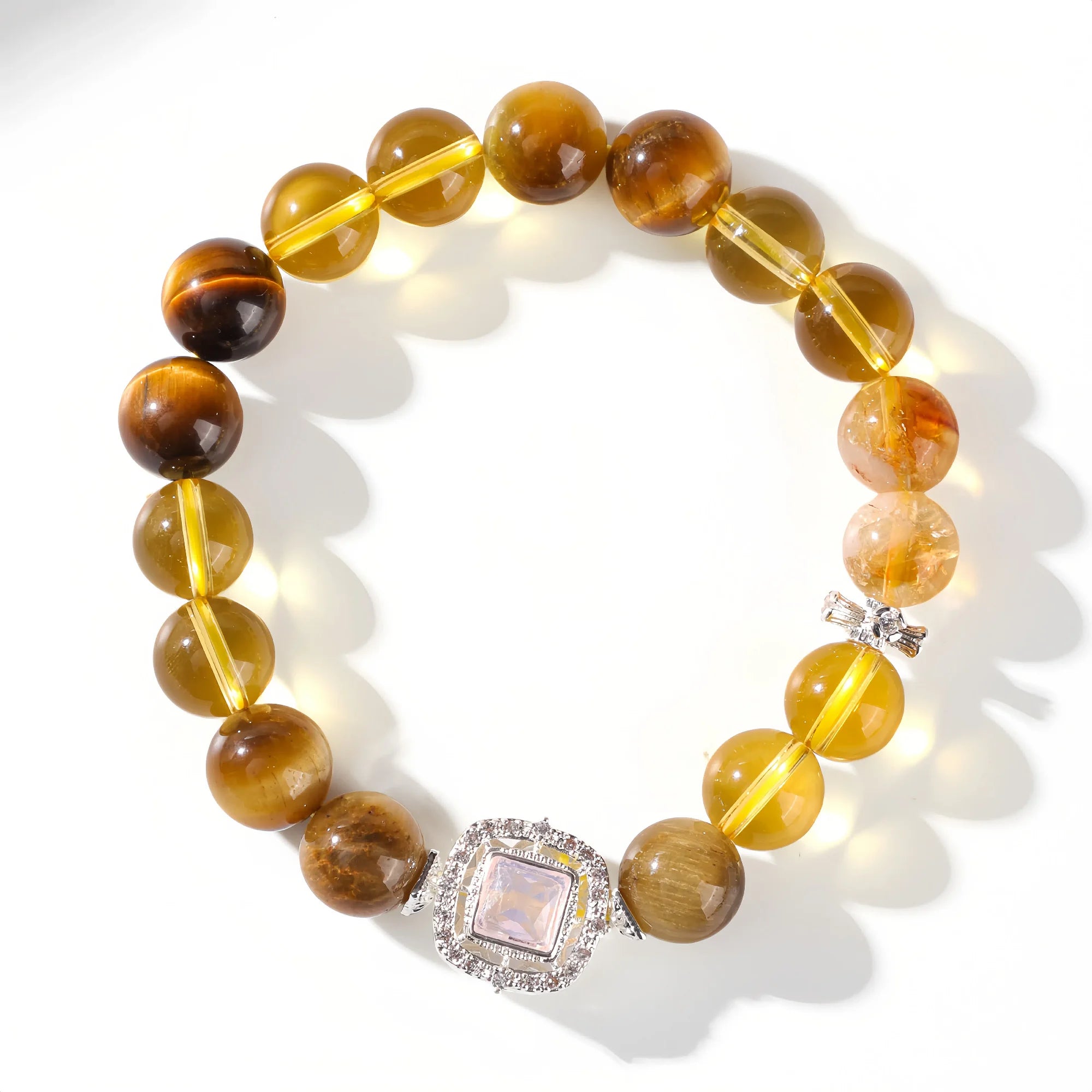 Solar Resonance Citrine and Tiger Eye Bracelet