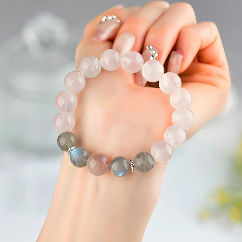 Starlight Rose Quartz & Moonstone Harmony Bracelet