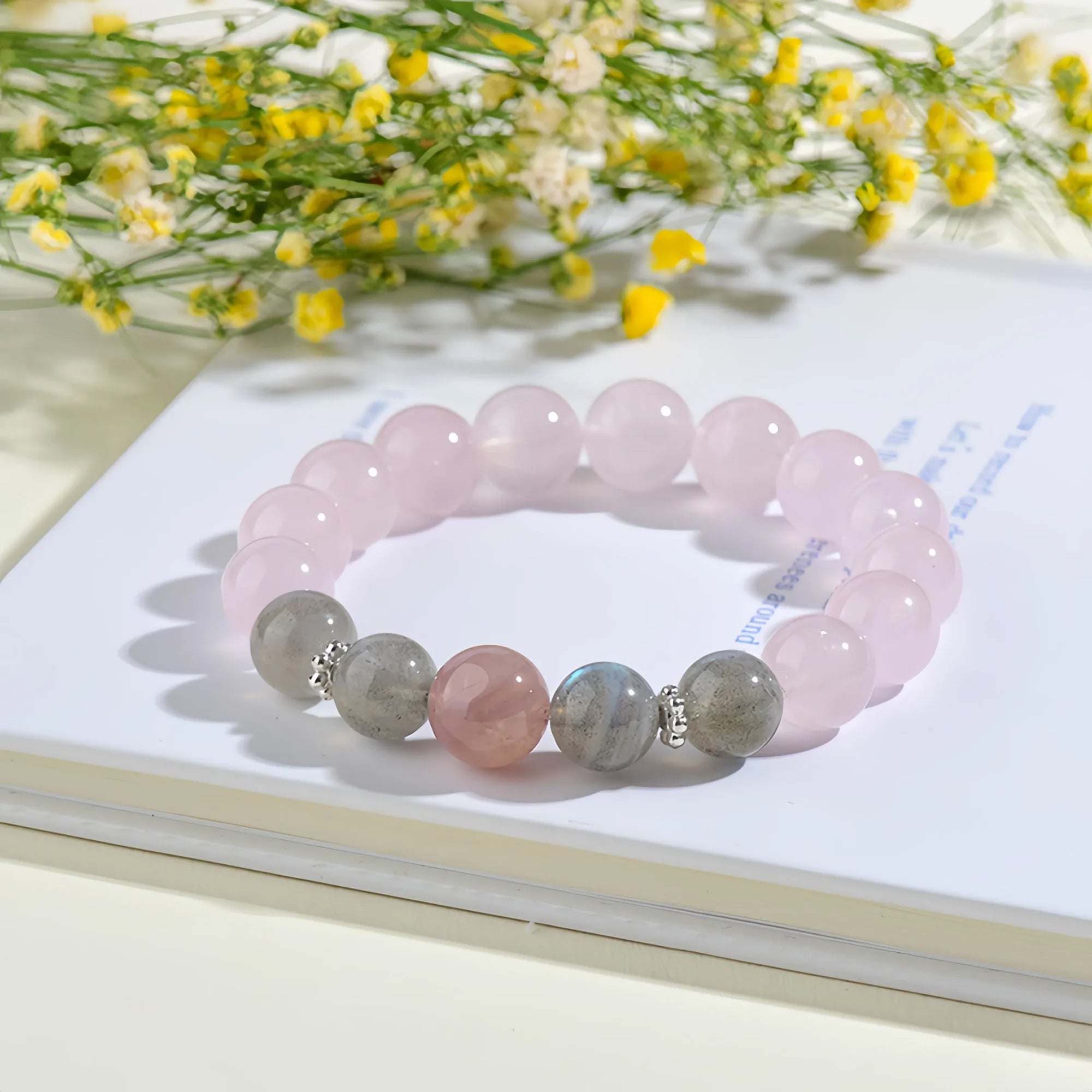 Starlight Rose Quartz & Moonstone Harmony Bracelet